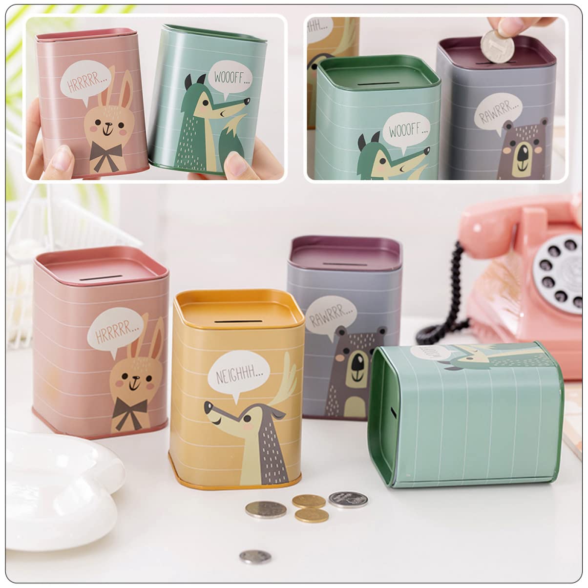 Toyvian 3 Set Salvadanaio in Giocattoli Per Giocattoli Regalini Per Banca Scatola Di Soldi Barattolo Per Risparmiare Denaro Salvadanaio Decorativo 4 Pezzi * 3