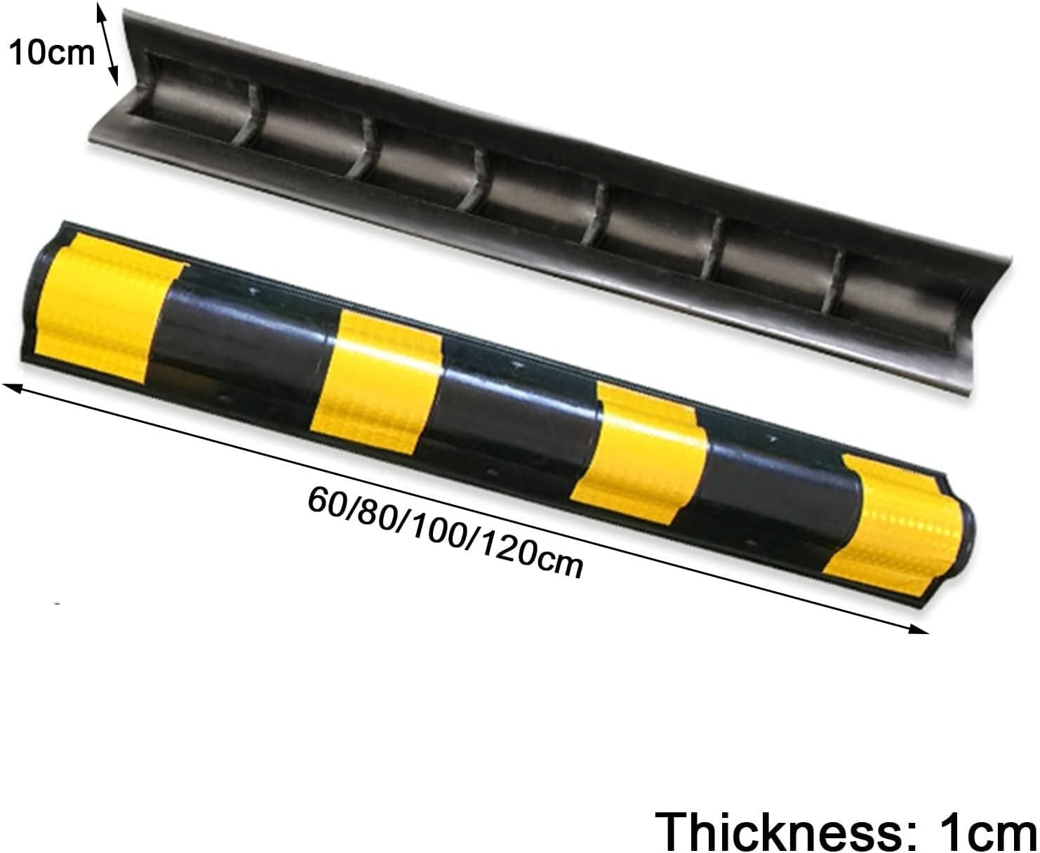 Protector de esquina de goma reflectante, protector de borde de 1 cm de grosor para seguridad en talleres, protección del suelo, uso industrial resistente, evita daños y lesiones