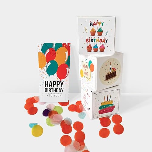 Miniatura 7 de Notta&Belle FEEL LOVE EVERY MINUTE BOOM Tarjeta de Cumpleaños 3x Cubo (Celebrando el Tiempo) Confeti Explosivo, Tarjeta de Broma Sorpresa