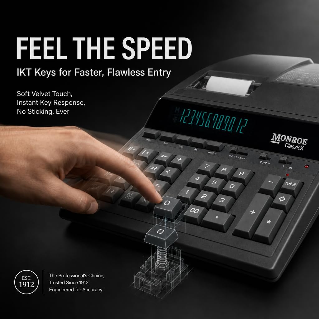 Monroe ClassicX - Calculadora de impresión contable de alta resistencia