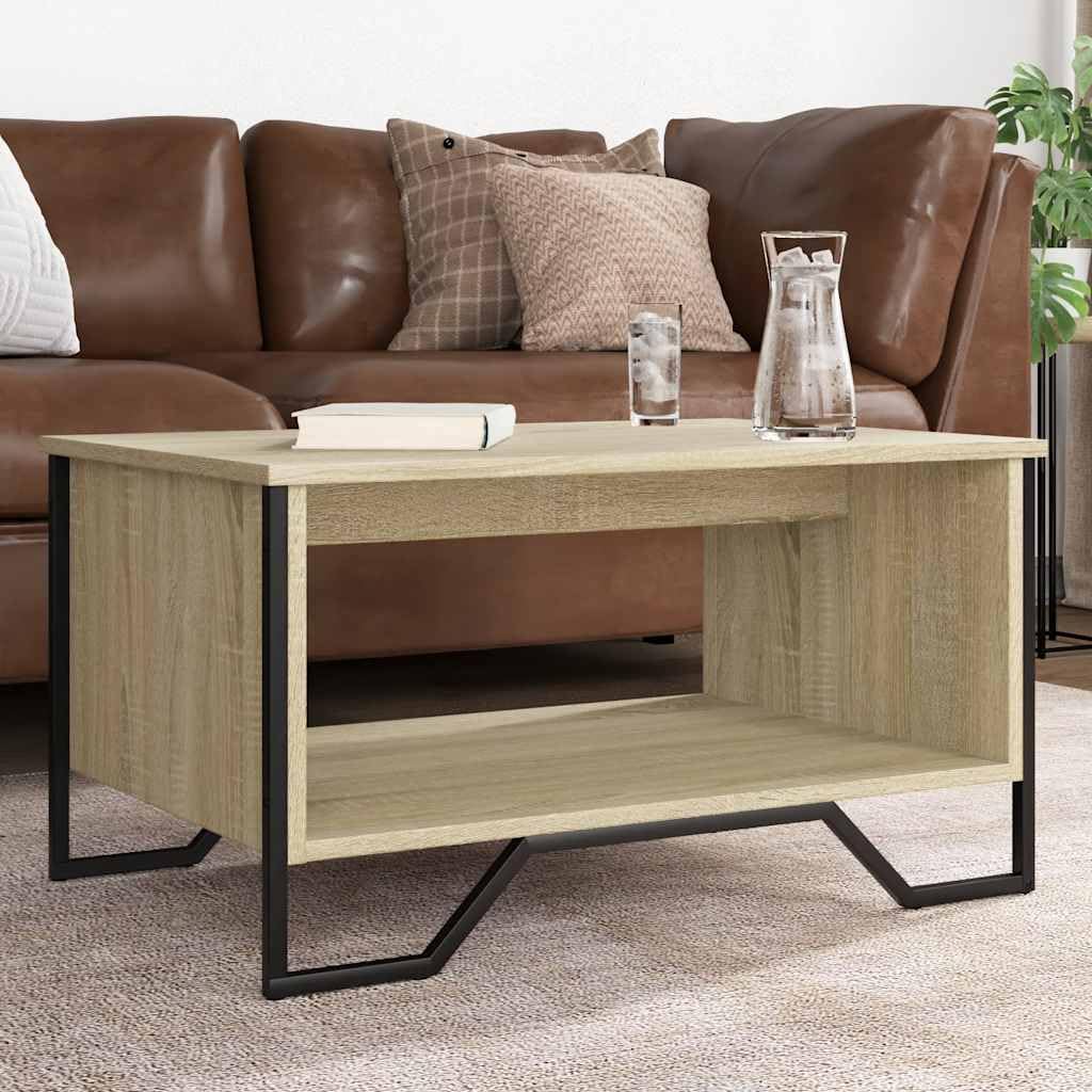 Table basse chêne Sonoma 75x51x40 cm avec tiroir pour salon