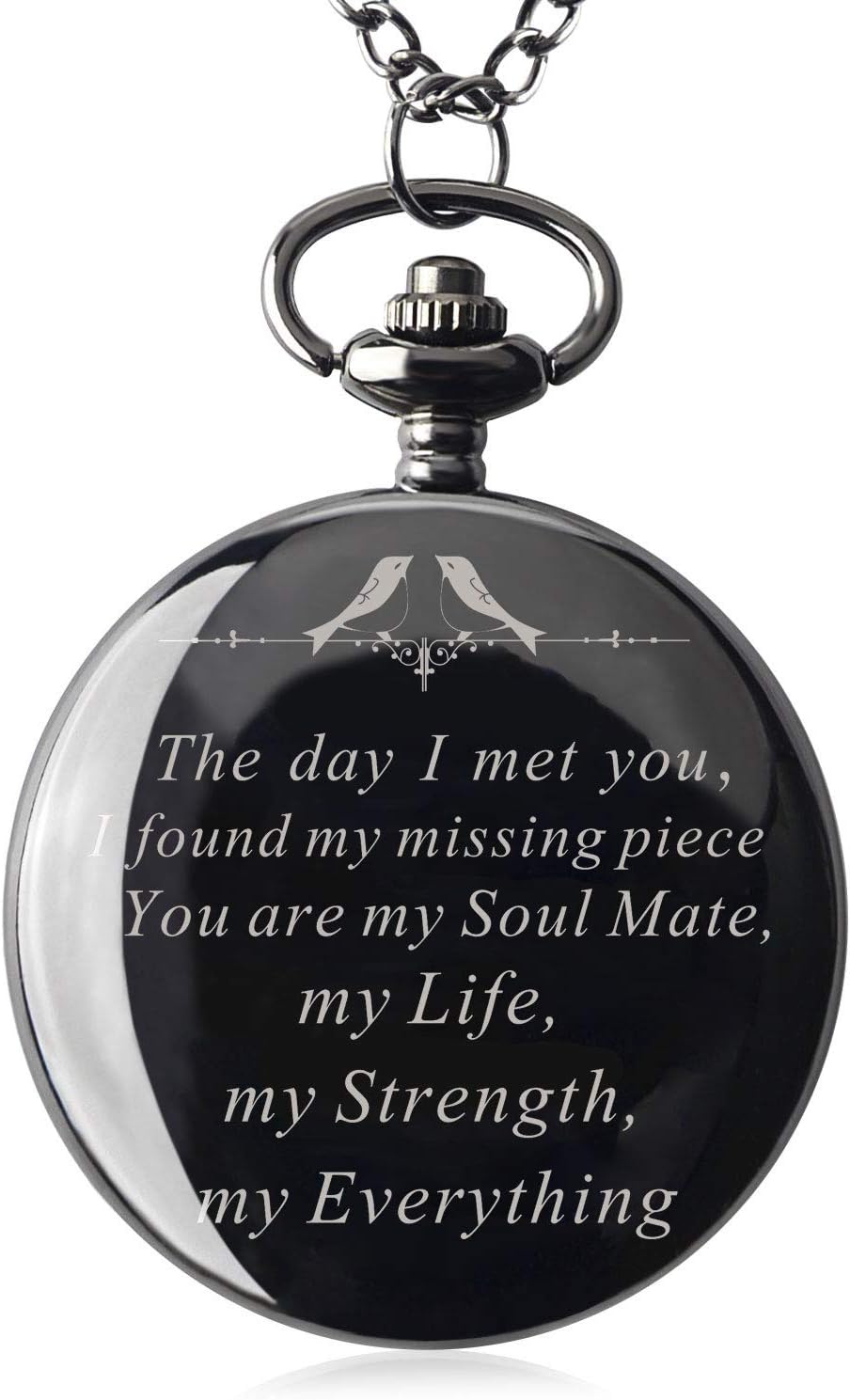 Pocket Watch with Chain Necklace for Men to My Husband from Wife for Him