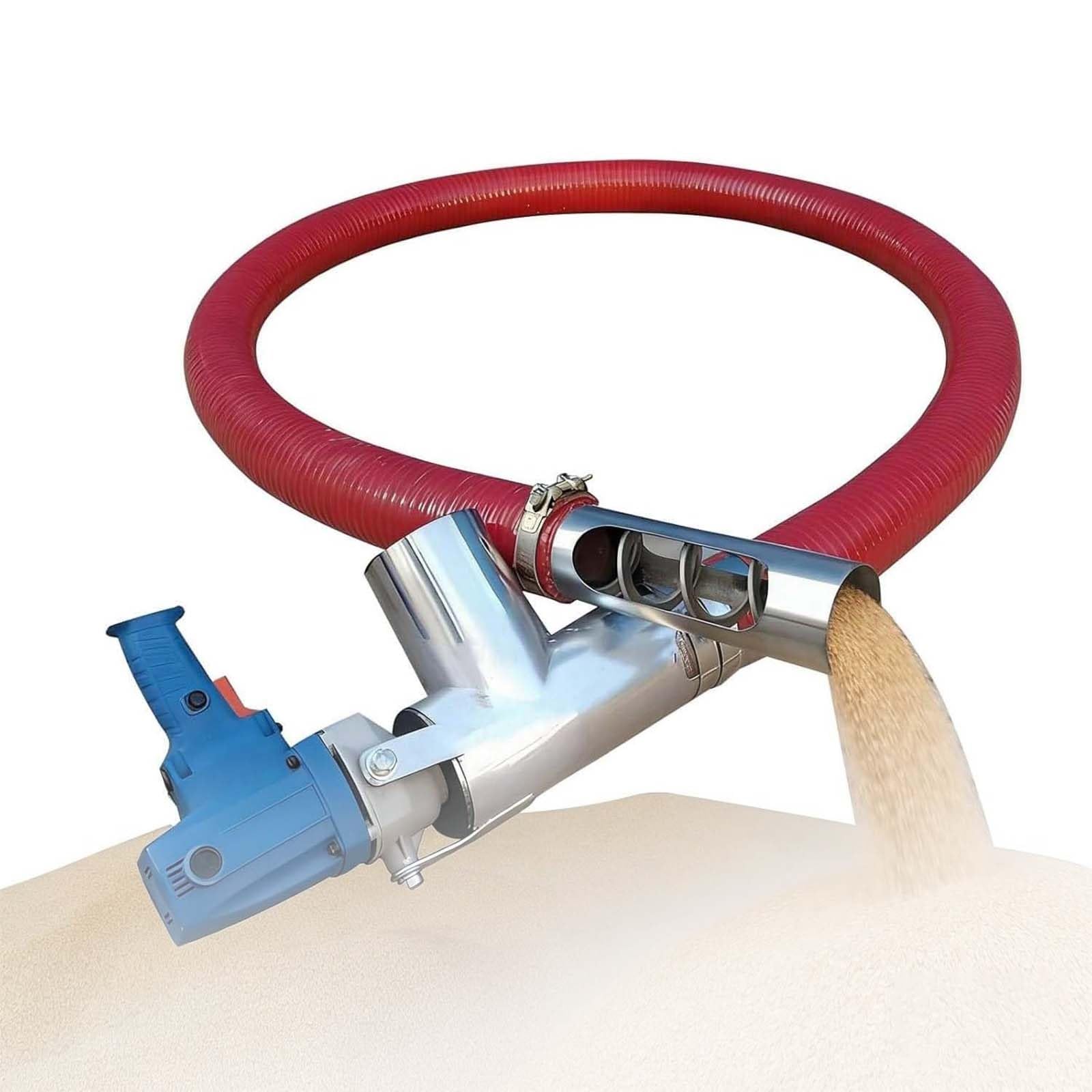 Flexible Förderschnecke Für Pellets, Tragbare Getreidesaugmaschine (2200 W), 220–440 Lb/Min Förderleistung Für Getreide, Zement, Sand, Sägemehl, Landwirtschaft, Brauerei(1.5m (58.8in))