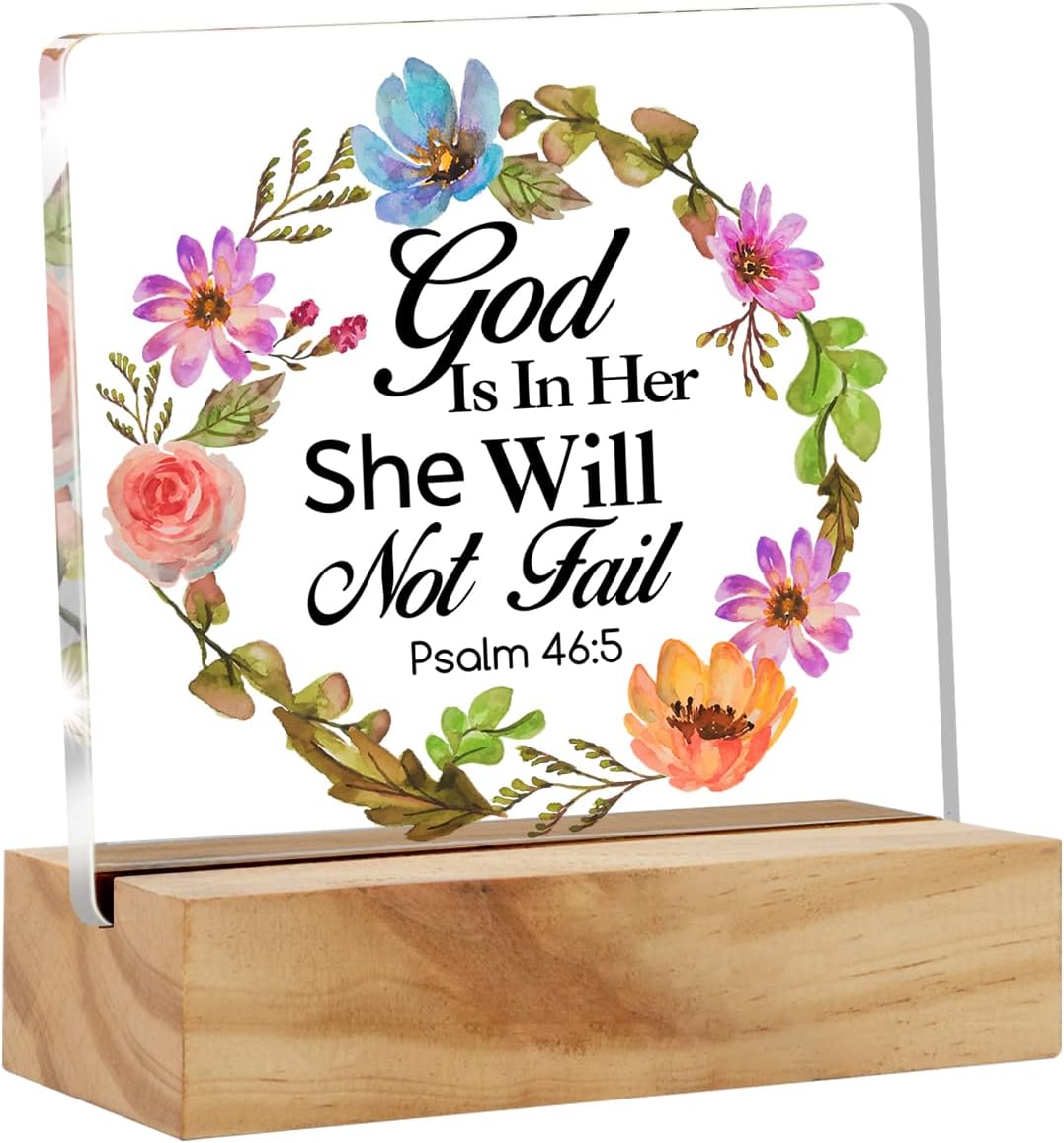Amazon.com : Bible Verse Psalms 46:5 Desk Decor Acrylic Desk Sign God ...