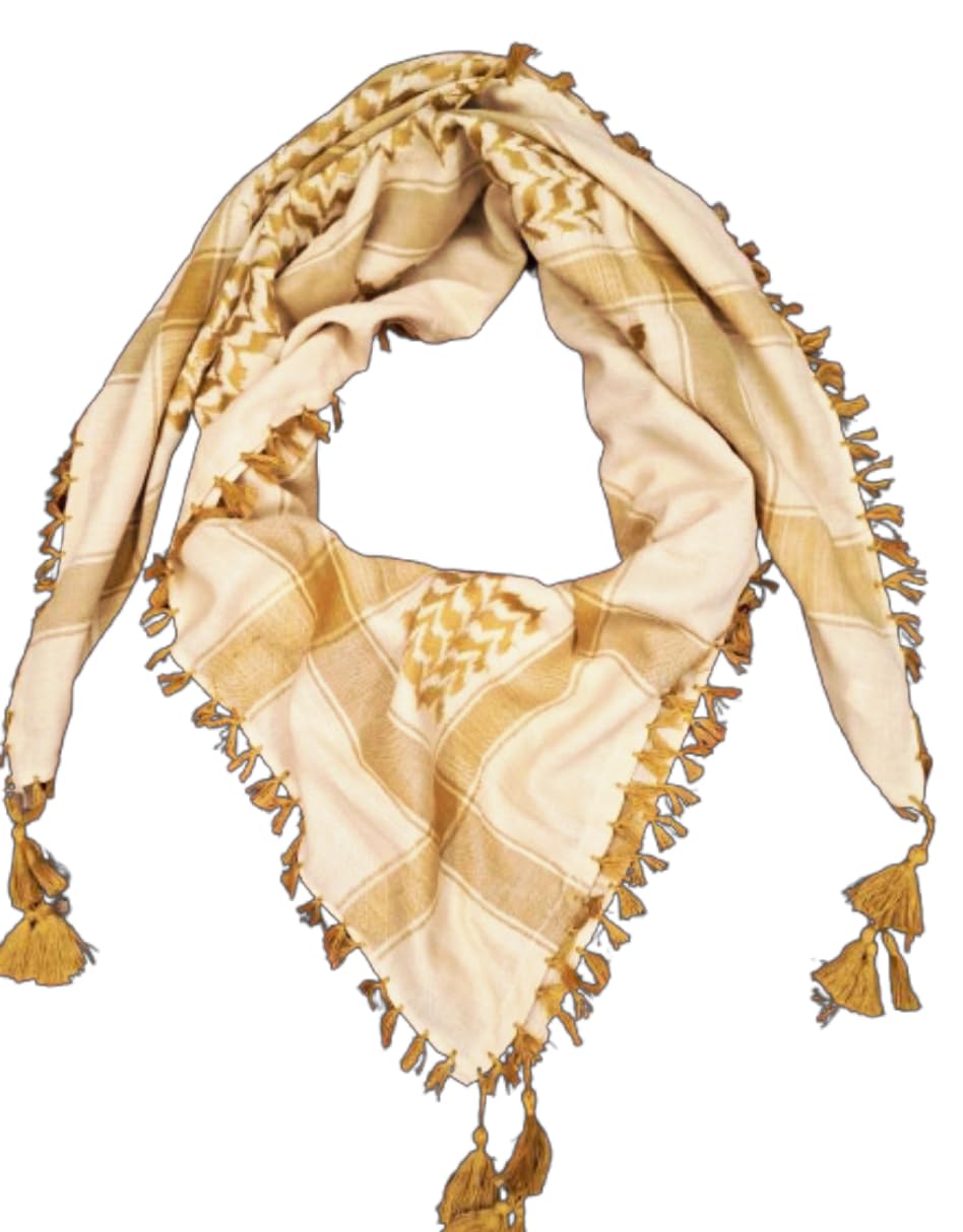 MILSPEC SURPLUS 100% Cotton Shemagh Scarf Arab Keffiyeh Army Military Desert Head Neck Wrap (Tan/Brown)