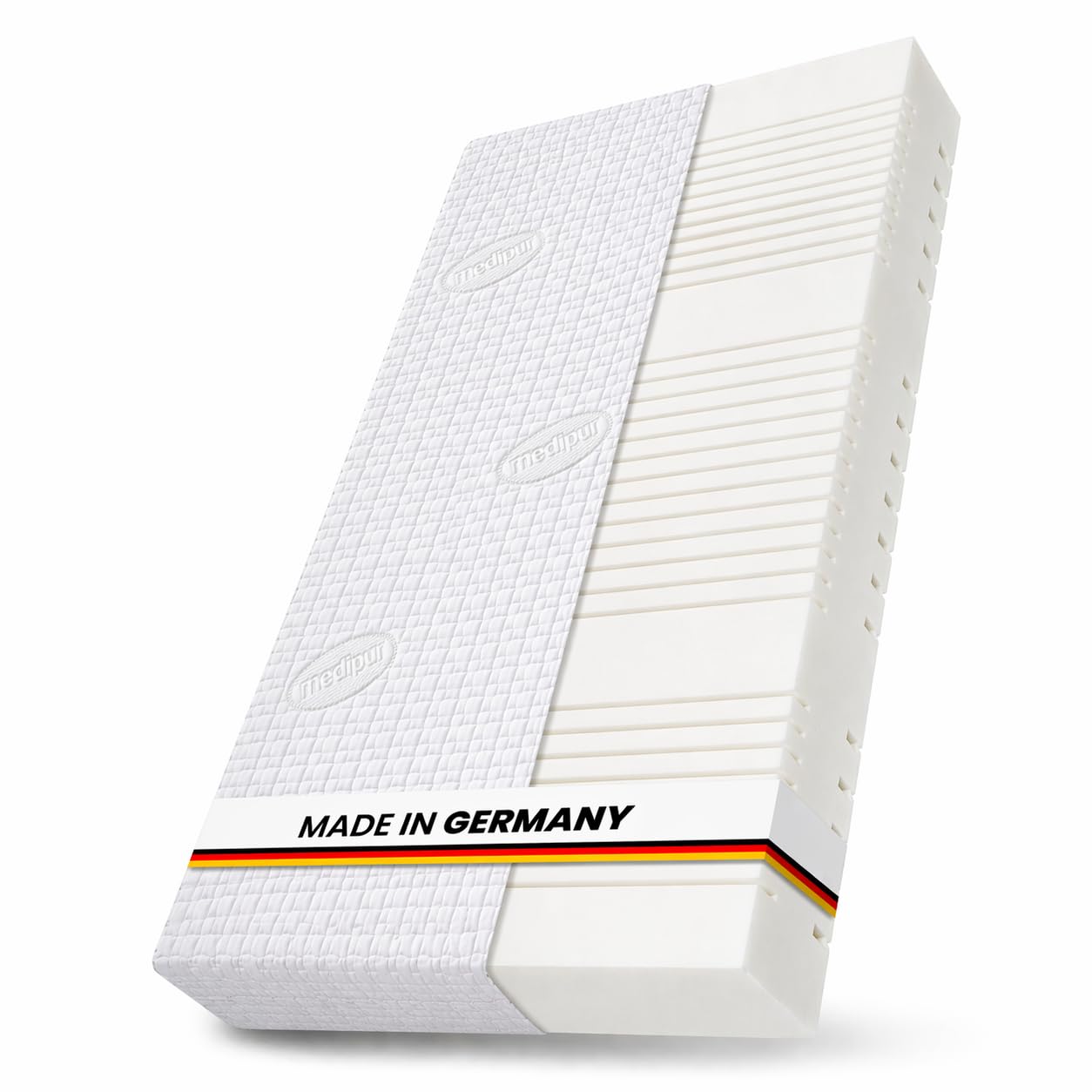 FMP Matratzenmanufaktur orthopädische 7-Zonen Kaltschaummatratze RG 50 – Medipurbezug, Härte H3, 100x200 cm