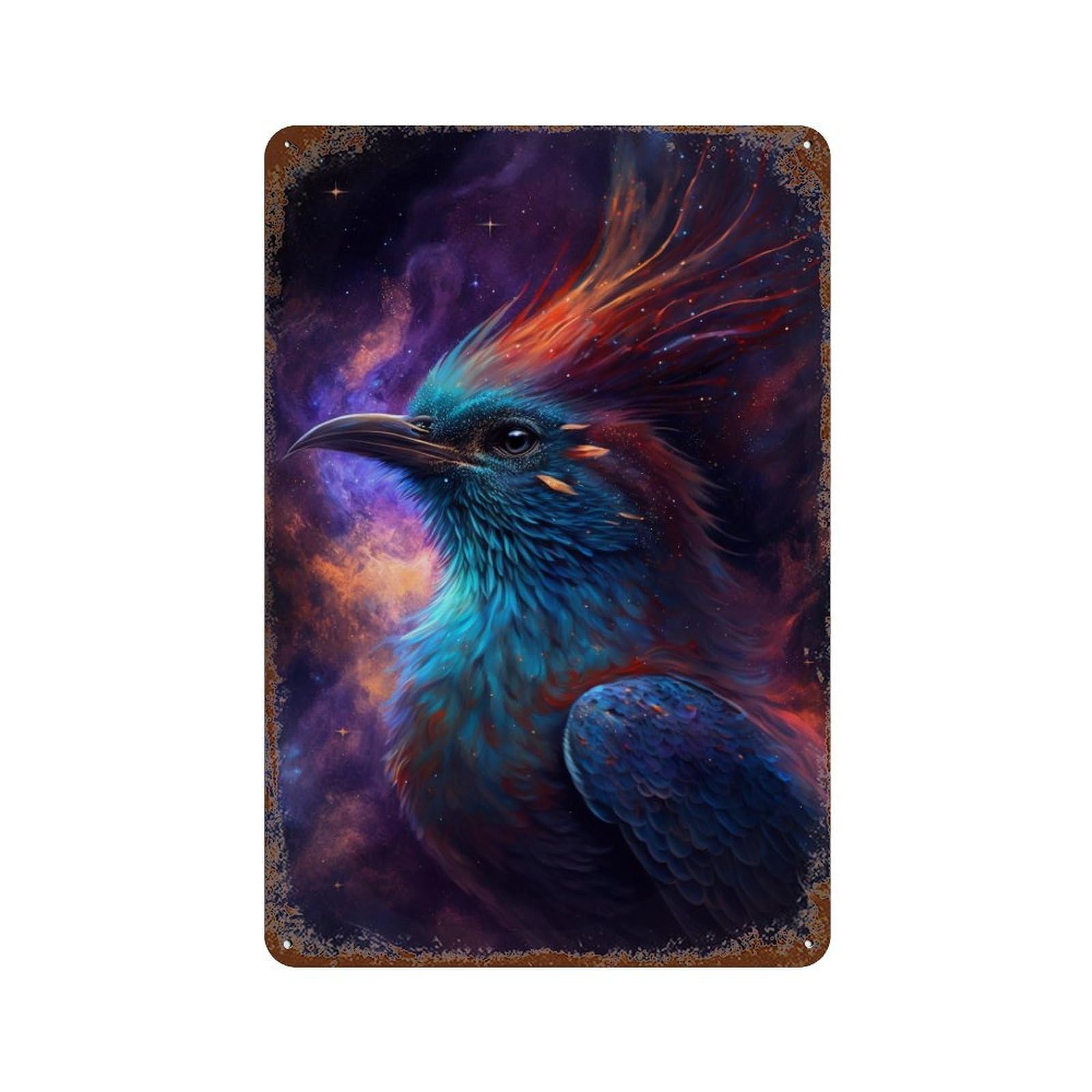 Garage Style Cosmic Feathered Beast-1 Retro Metal Sign 11.8"x7.9", Classic Wall Plaque for Bar And Workshop