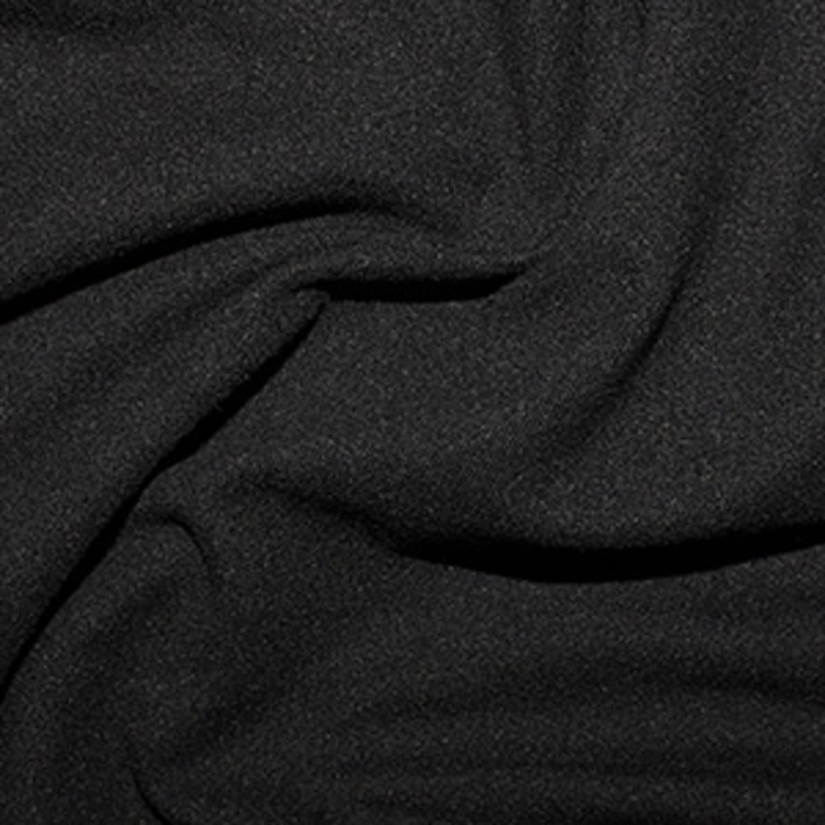 Tissu jersey brossé uni noir de 10m pour toutes vos créations de vêtements souples