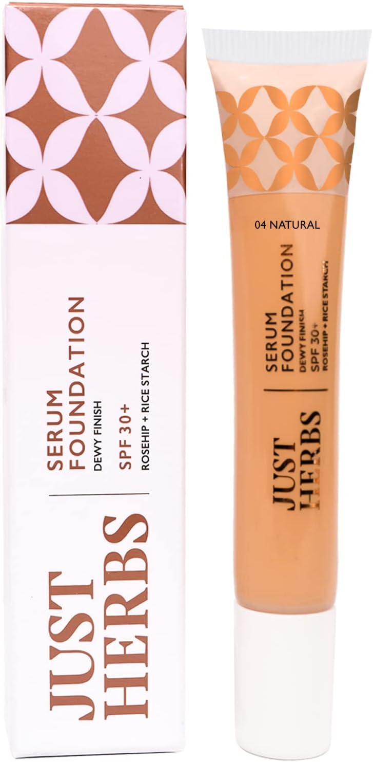 Just Herbs Serum Foundation for Face Makeup with SPF30+ Dewy Finish Full Coverage Makeup Foundation For All Skin Types 20 ml