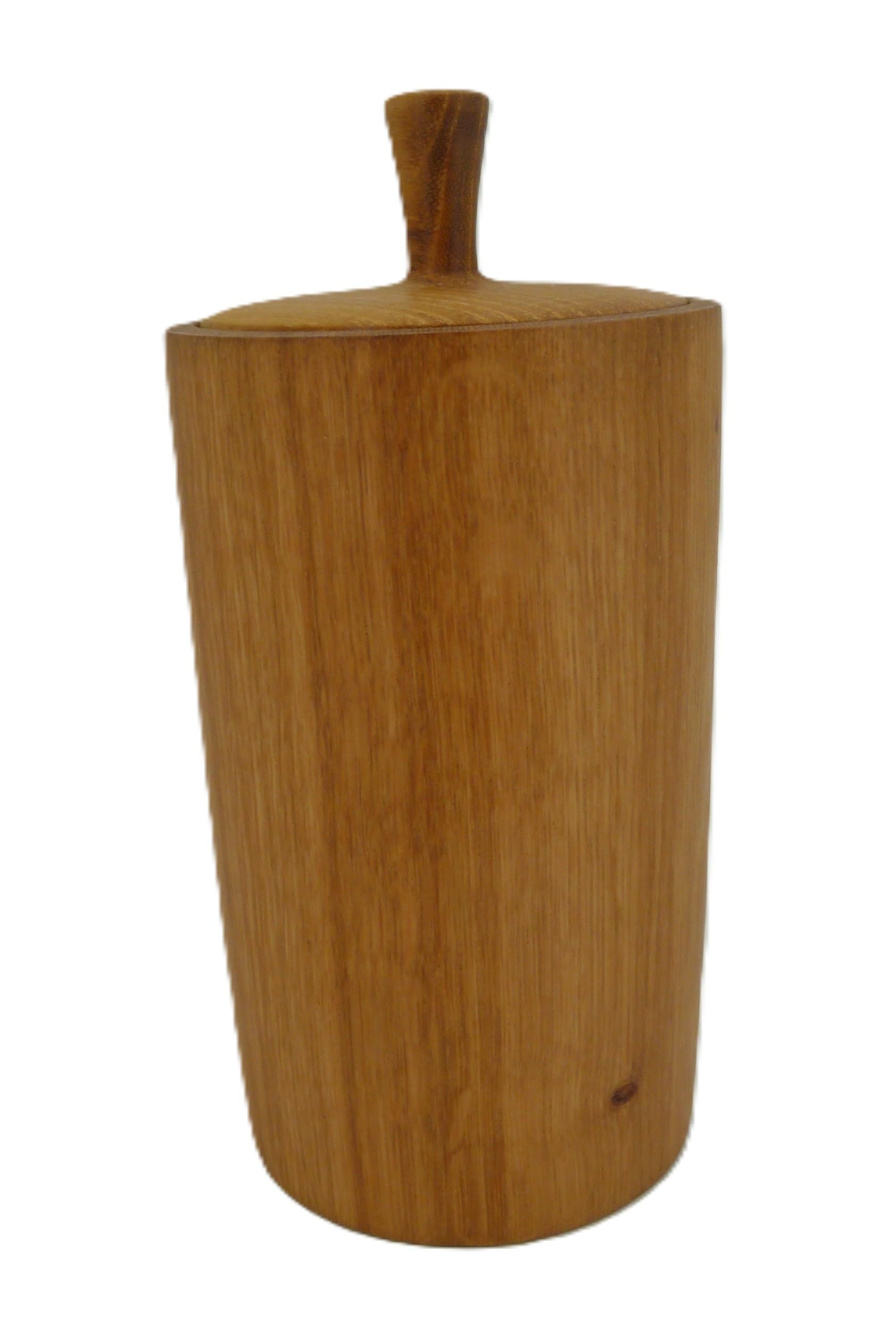 Generisch Holzdose aus Eichenholz mit Robinien-Deckel, 10x20 cm | Handgemacht, Vorratsdose, Kaffeedose & Schmuckdose, Massivholz, Made in Germany