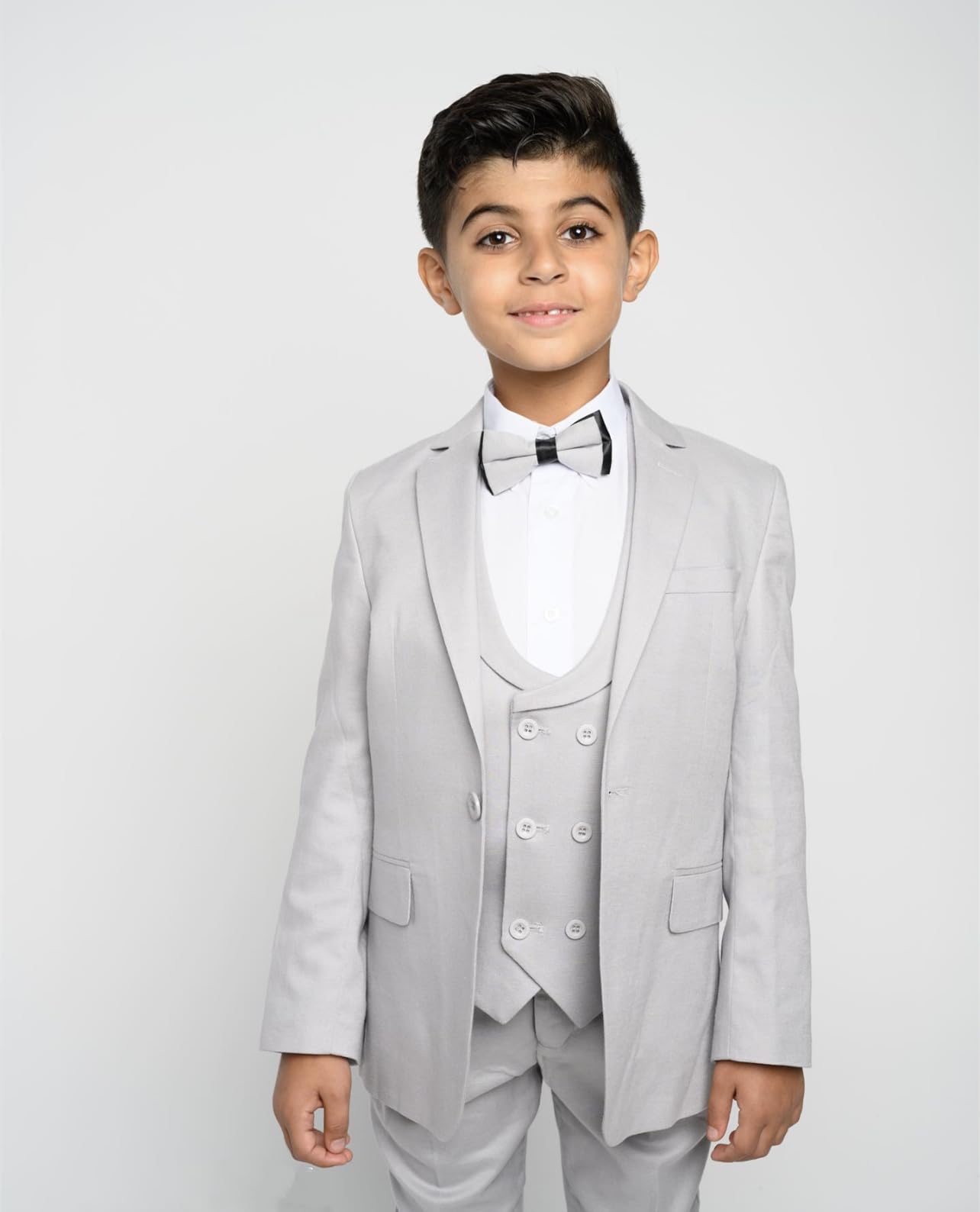 Jungen Dreiteiliger EIN-Knopf-Anzug, Jacke U-Ausschnitt Weste Hose Smokings Prom Täglich Hochzeit