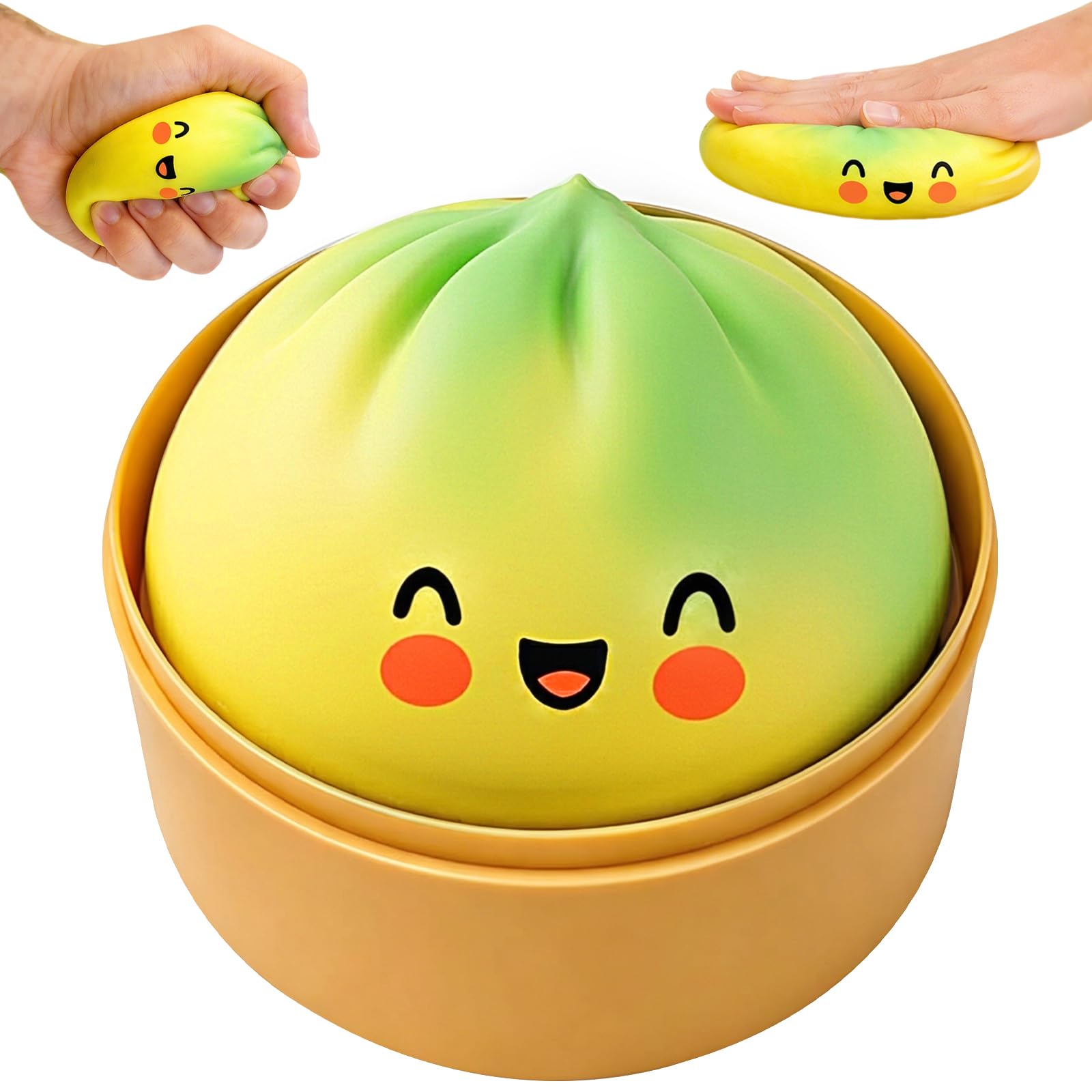 Squishy Bao Dumpling, Mystery Dumplings Squishy Fidget Toys, Squishies Dumpling Toy with Steamer Box, Soft Squeeze Decompression Stress Relief Toy