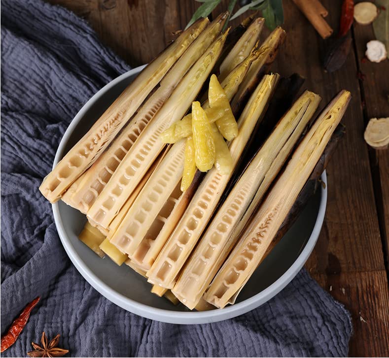 Miniatura 6 de Brotes de bambú pelados a mano, brotes de bambú crujiente de pimienta en escabeche, brotes de bambú de pimienta de montaña fresca, aperitivo picante