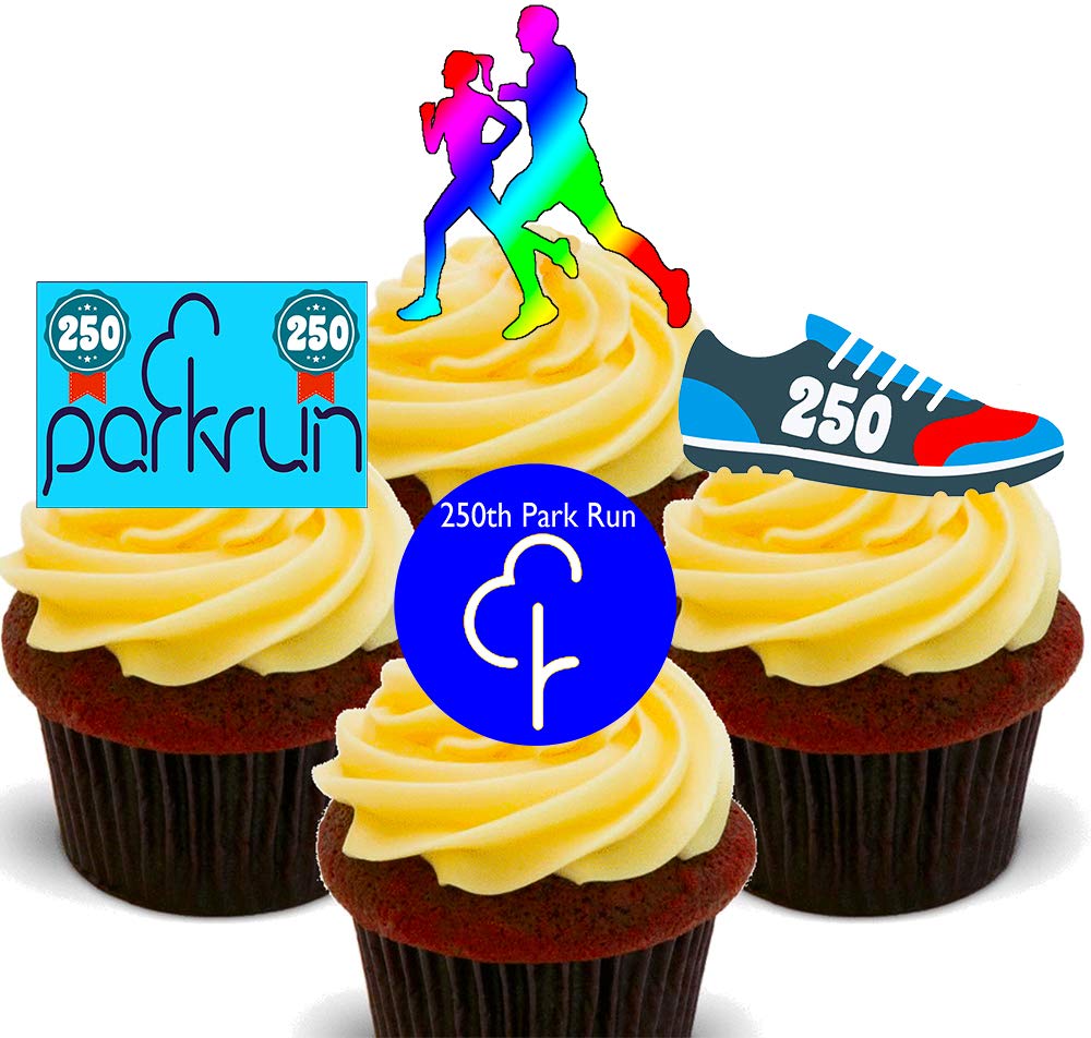 Made4You250th Park Run - Edible Cupcake Toppers - Stand-up Wafer Cake Decorations (24)