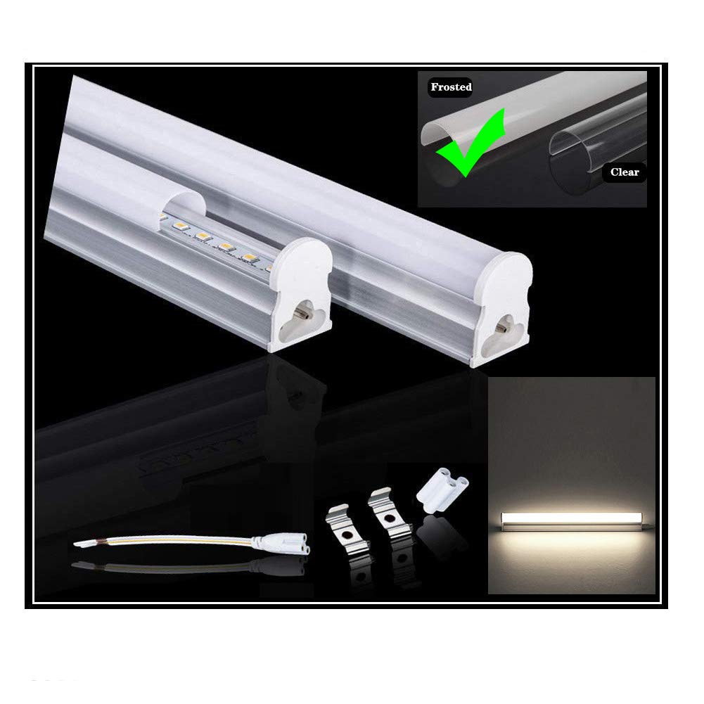 JSVSAL (6-Pack LED T5 Integrated Single Fixture,AC 85V to 265V Application,3FT,15W,4000K,Linkable Utility Shop Lights, LED Ceiling & Under Cabinet Light,Not Dimmable,Frosted Cover