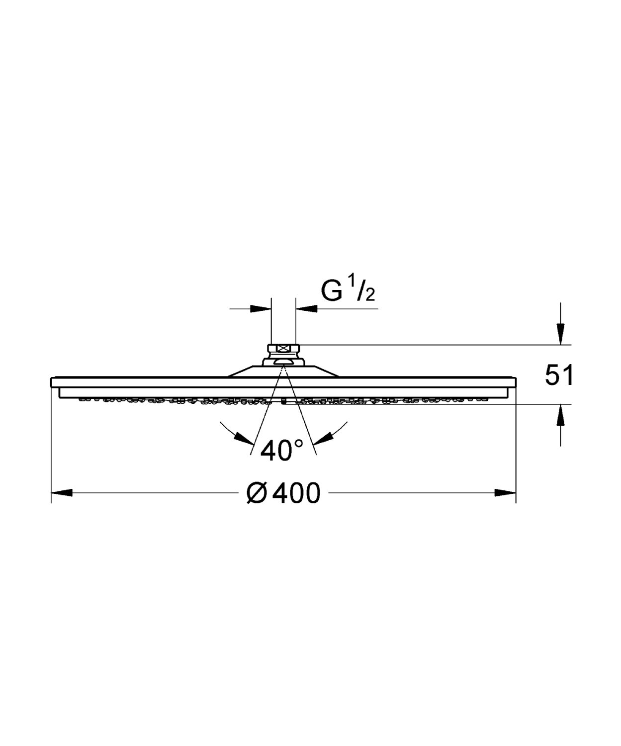 Grohe Rainshower - Cosmopolitan 400 Ducha mural, 1 chorro Ref. 28778000