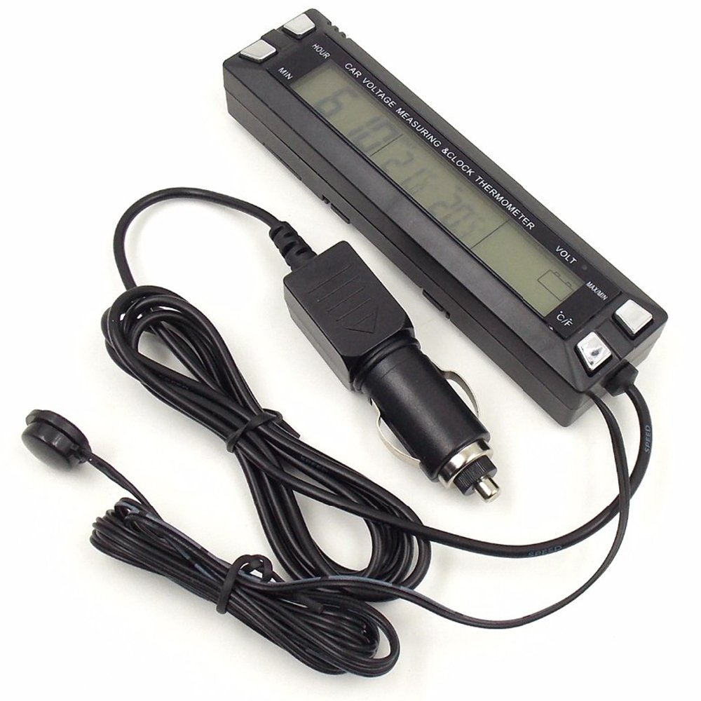 PolarLander Multifunzione 3 in 1 Car Digital Clock termometro dell'automobile del voltmetro Auto Temperatura Interna ed Esterna di Tensione Allarme