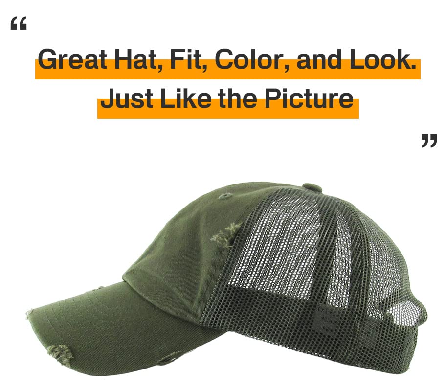 Image of KBETHOS Vintage Washed Distressed Cotton Dad Hat Baseball Cap Adjustable Polo Trucker Unisex Style Headwear
