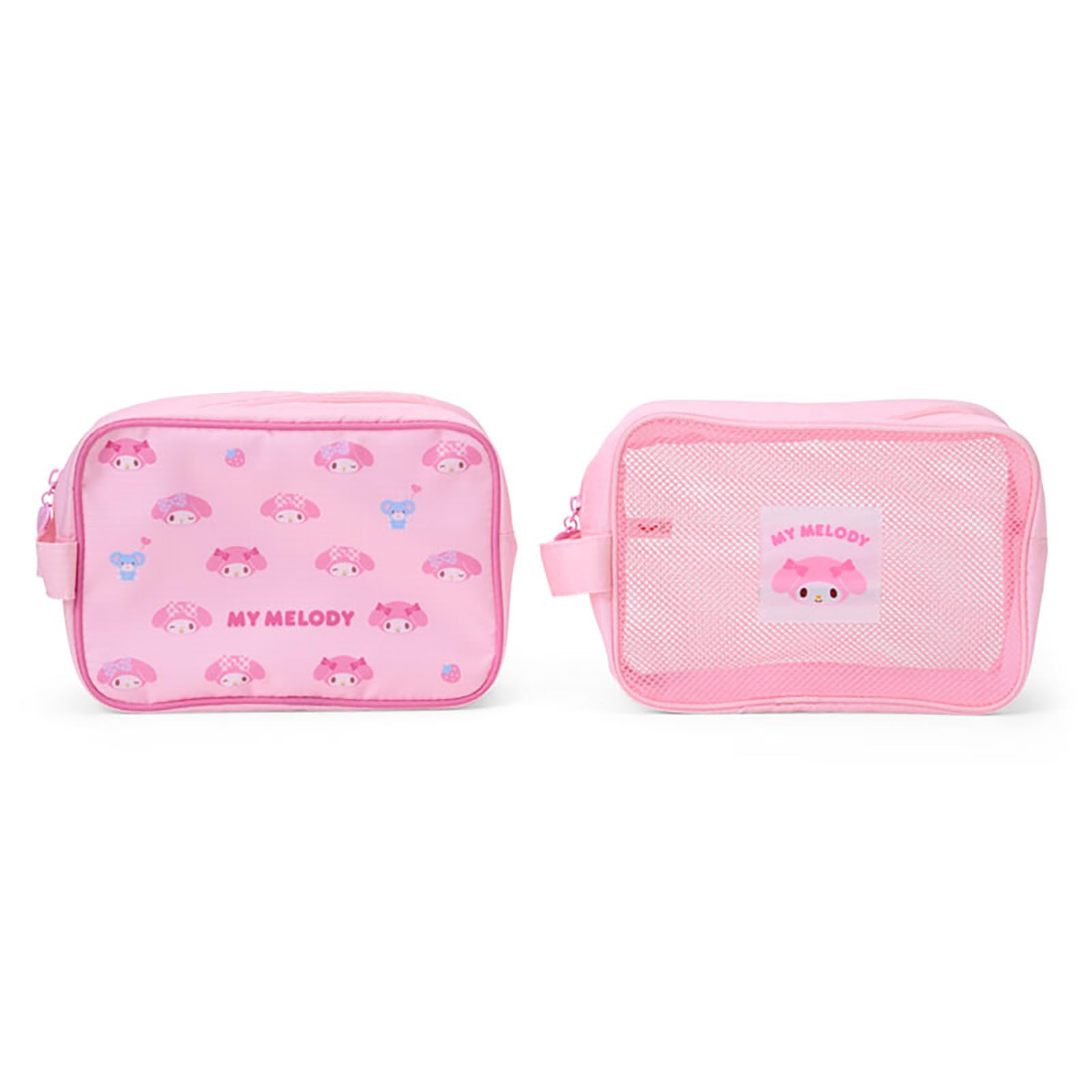 Sanrio 679488 Travel Pouch Set, 2 Pieces, My Melody Polyester Organizer, Suitable for Ages 3 and Up