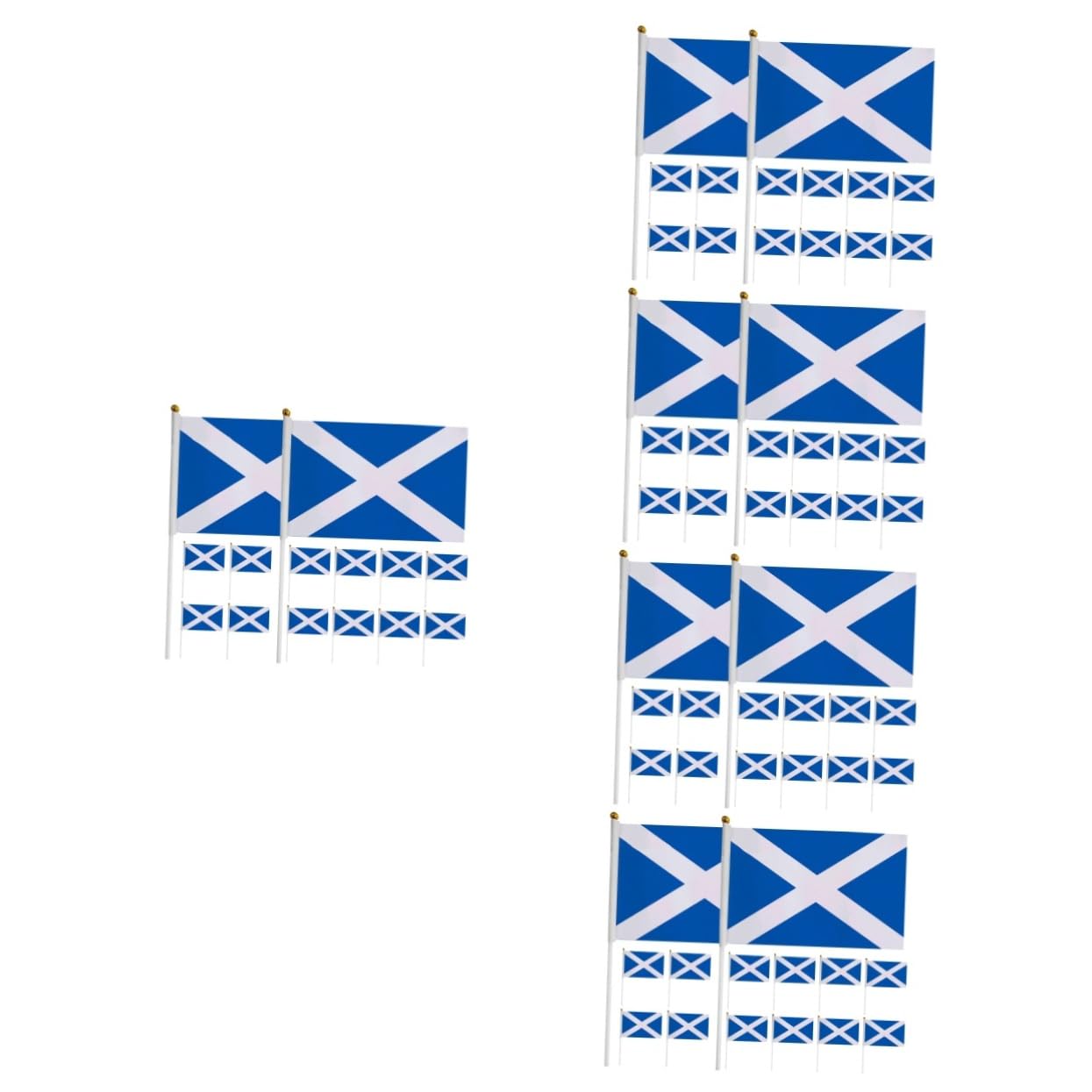 Drapeaux Écossais de Main pour Décoration de Fête et Match de Rugby, 250 Mini Drapeaux