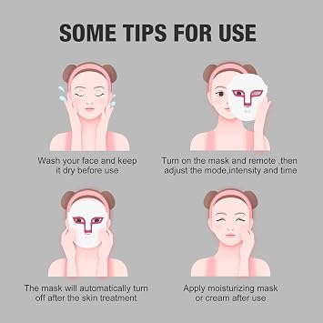 Auxoliev FSA Eligible LED Face Mask Light Therapy,Red Blue Light Therapy for Face Wrinkles Acne Reduction,Rechargeable Home Beauty LED Mask with 4 Color