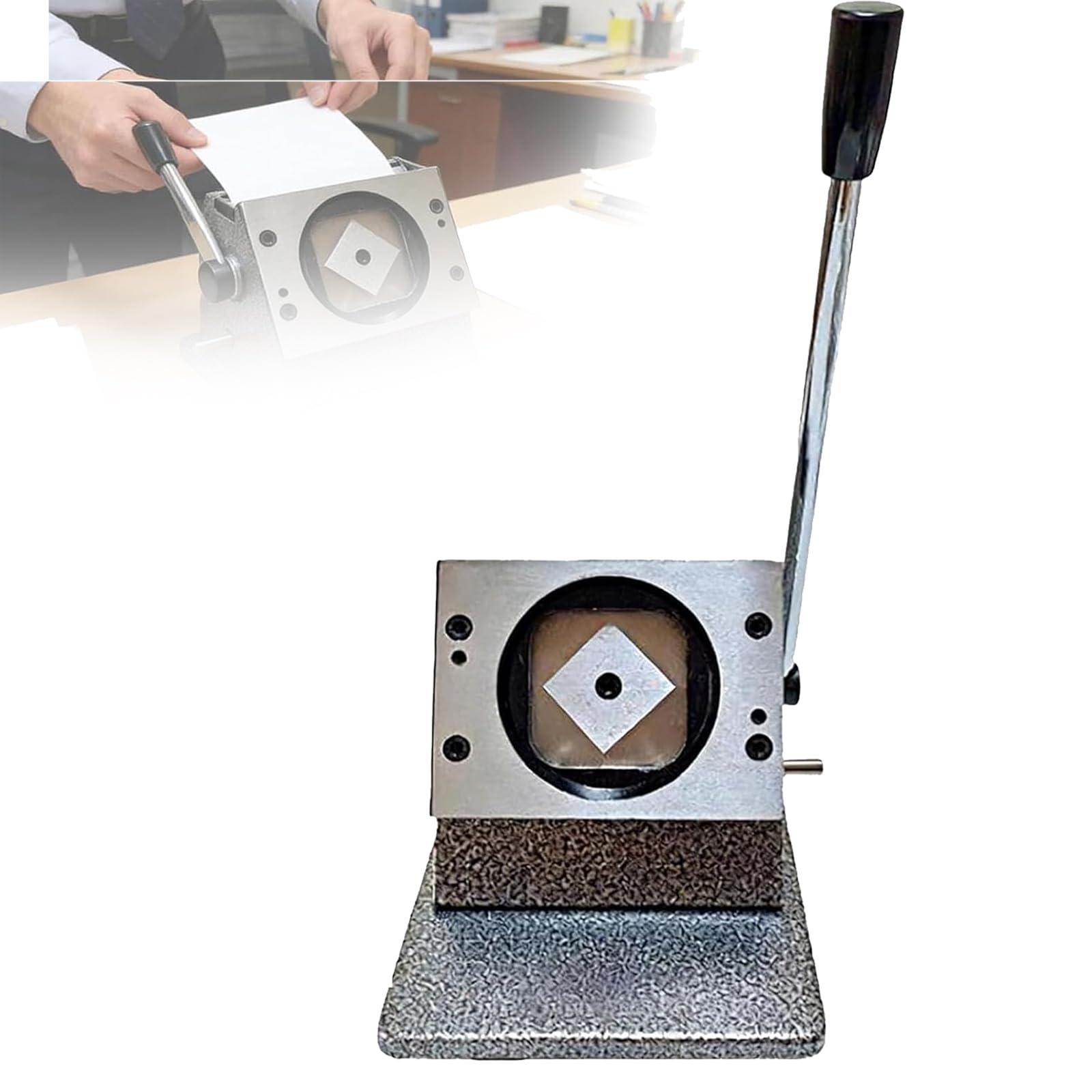 VILA SMO 50 * 50mm Square Button Cutter, Manual Graphic Punch And Die Cutting Machine, With Ergonomic Handle For Accurate Cutting, Compact And Powerful, For Photo Paper, A4 Paper