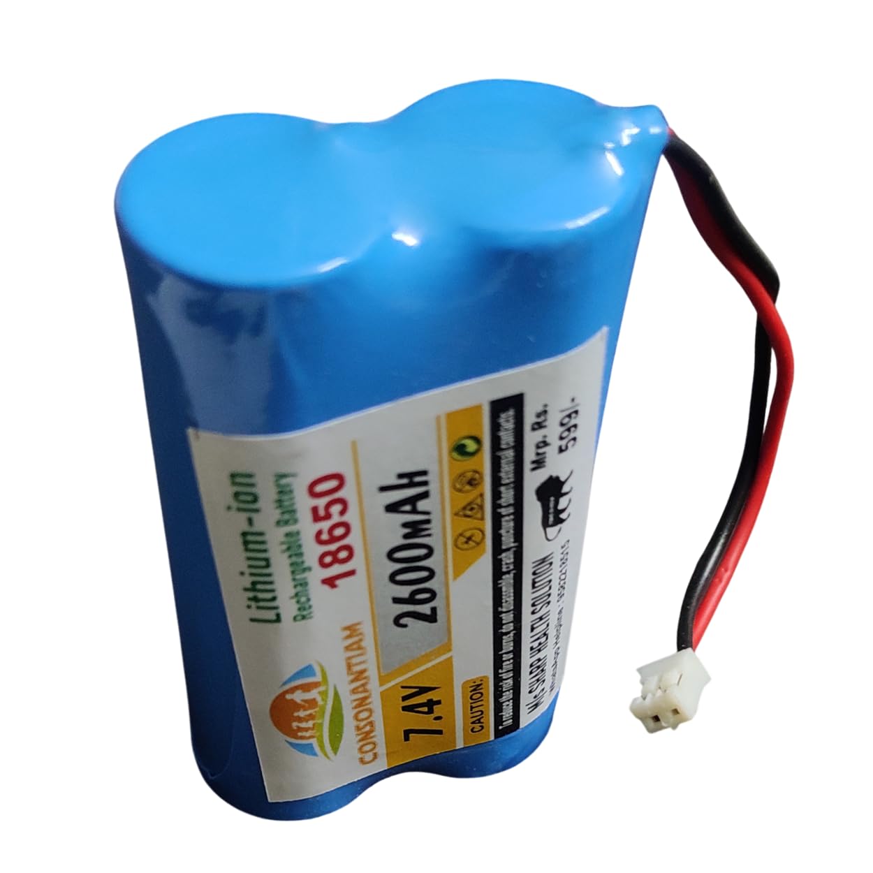 Consonantiam 7.4 Volt 2600 mAH Lithium Ion Cell Battery Pack Rechargeable Battery Pack Blue Battery with JST 2.0 Jack Multiple Use in Toy, Game, Student Project Et. DIY KIT (7.4-Volt-1-PC)-image-17