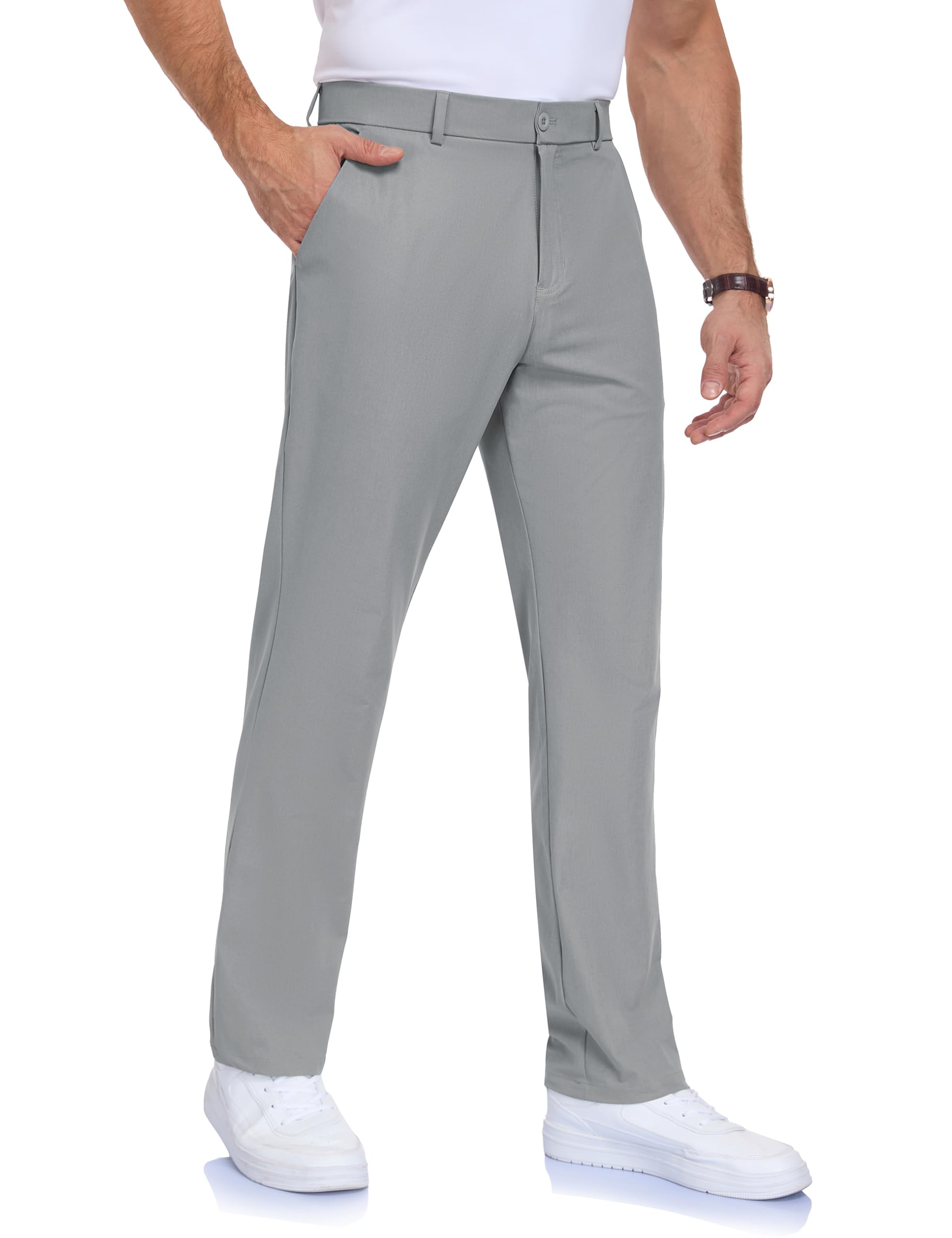 – Mens Dress Pants Golf Stretch Quick Dry Lightweight Office Casual Pants
