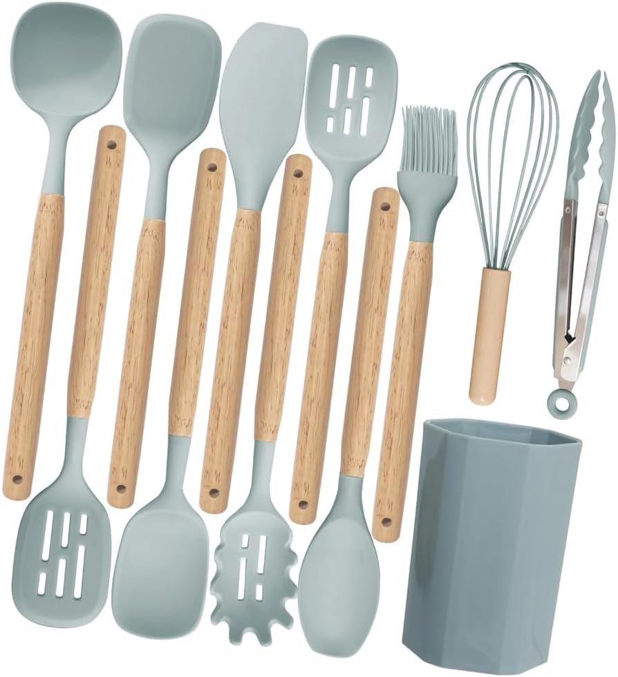 Multifunctional Cooking Tool Silicone Set On Nonstick Pan Functional For Various Cooking Tasks