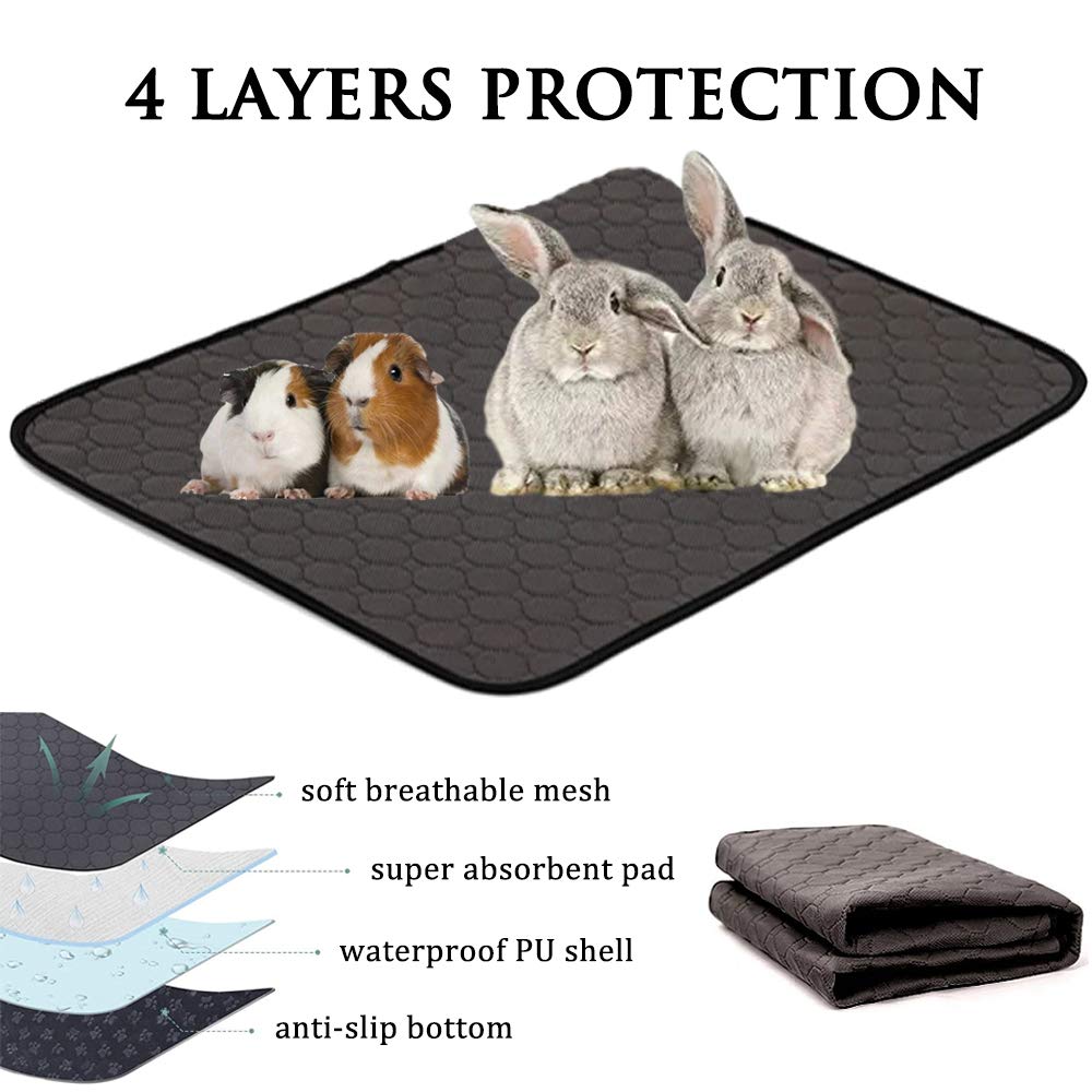 Meerschweinchen-Fleece-Käfigeinlagen, waschbar, wasserdicht, wiederverwendbar, für Hunde und Katzen, rutschfest, für kleine Tiere, 71,1 x 101,6 cm, Größe L, 2 Stück