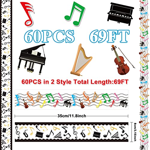 Image of 69ft Musical Notes Bulletin Board Borders - Music Room & Classroom Trim Border Paper Decor