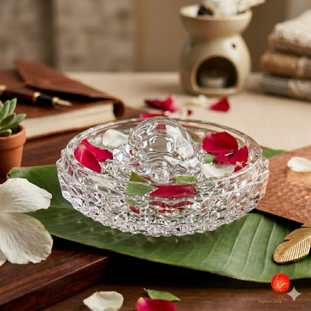 Feng Shui Crystal Turtle Tortoise with Plate for Good Luck Prosperity Wealth | Clear Crystal Vastu Showpiece for Home Decor Office Table Decoration Gift Positive Energy(Export Quality)