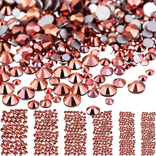 Bememo 3456 Pieces Nail Crystals AB Nail Art Rhinestones Round Beads Flatback Glass