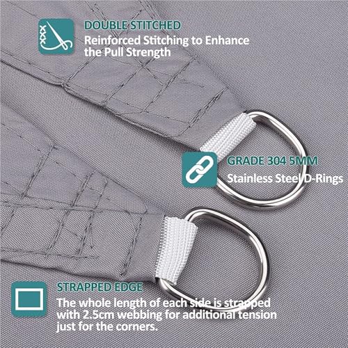 Toile ombrage exterieur avec kit de fixation complet 24 pièces