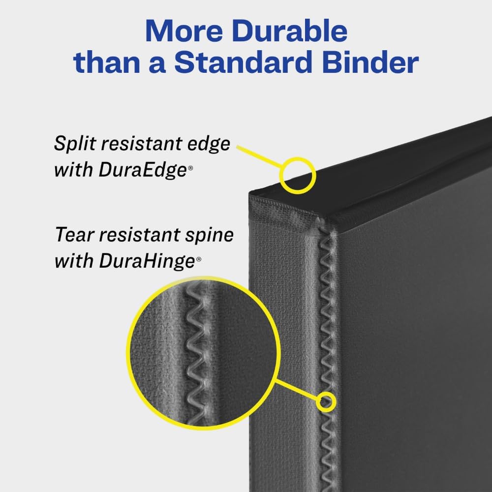 Avery® Durable View 3 Ring Binder, 0.5" Slant Rings, 1 White Binder