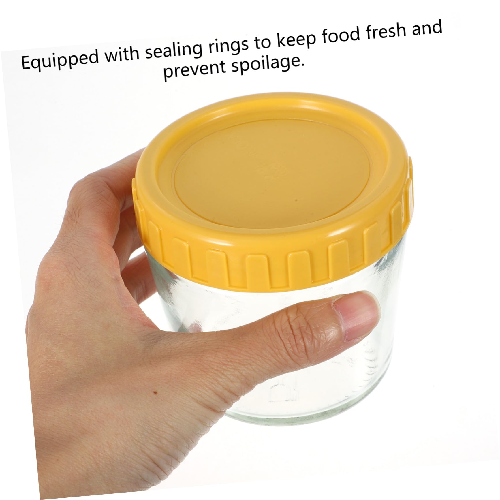 4 pièces Lot de Bocaux Verre Hermétiques avec Joint Étanche Pots Yaourts Réutilisables Boîtes Alimentaires Empilables pour Cuisine et Conservation des Aliments