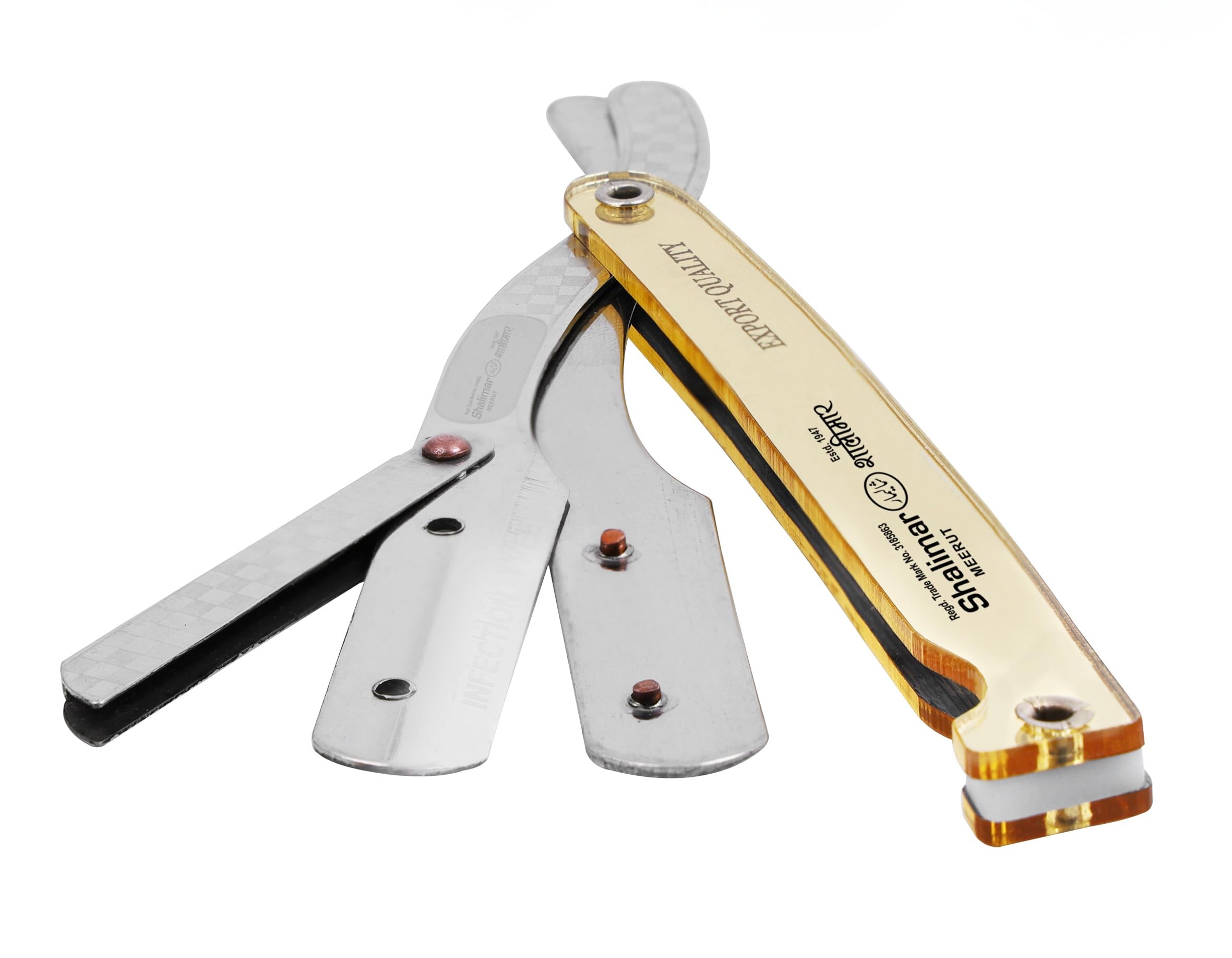 Shalimar Brand Professional Barber Salon Shaving Straight Edge Razor Barber Beard Shaping Razor Plastic Handle Stainless Steel Head For Men - Image 2 thumbnail