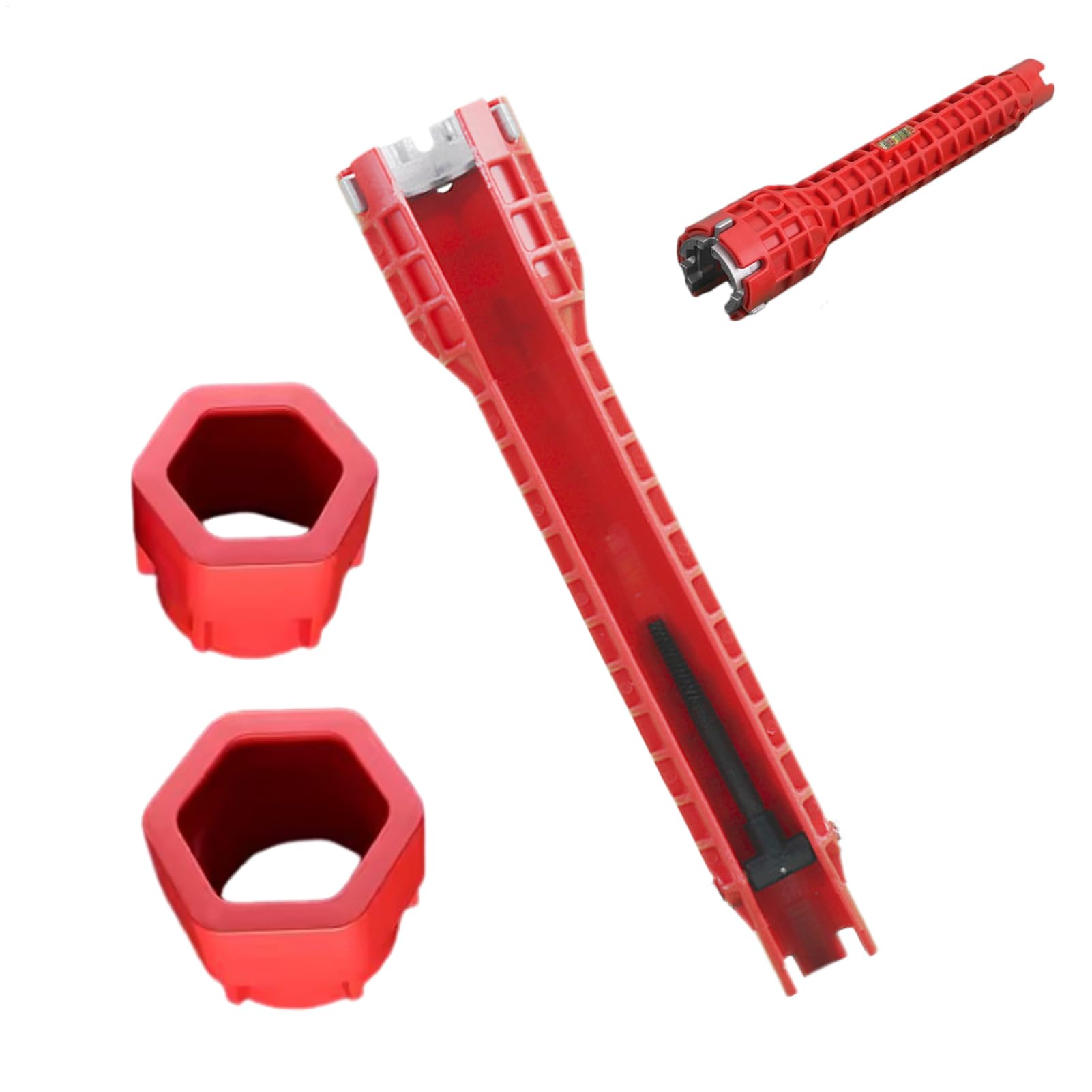 Wastafelkraansleutel, ergonomische, kraansleutel voor nauwe ruimtes, kraanmoersleutel, design, wastafelgereedschap, robuuste metalen kraansleutel voor wastafels
