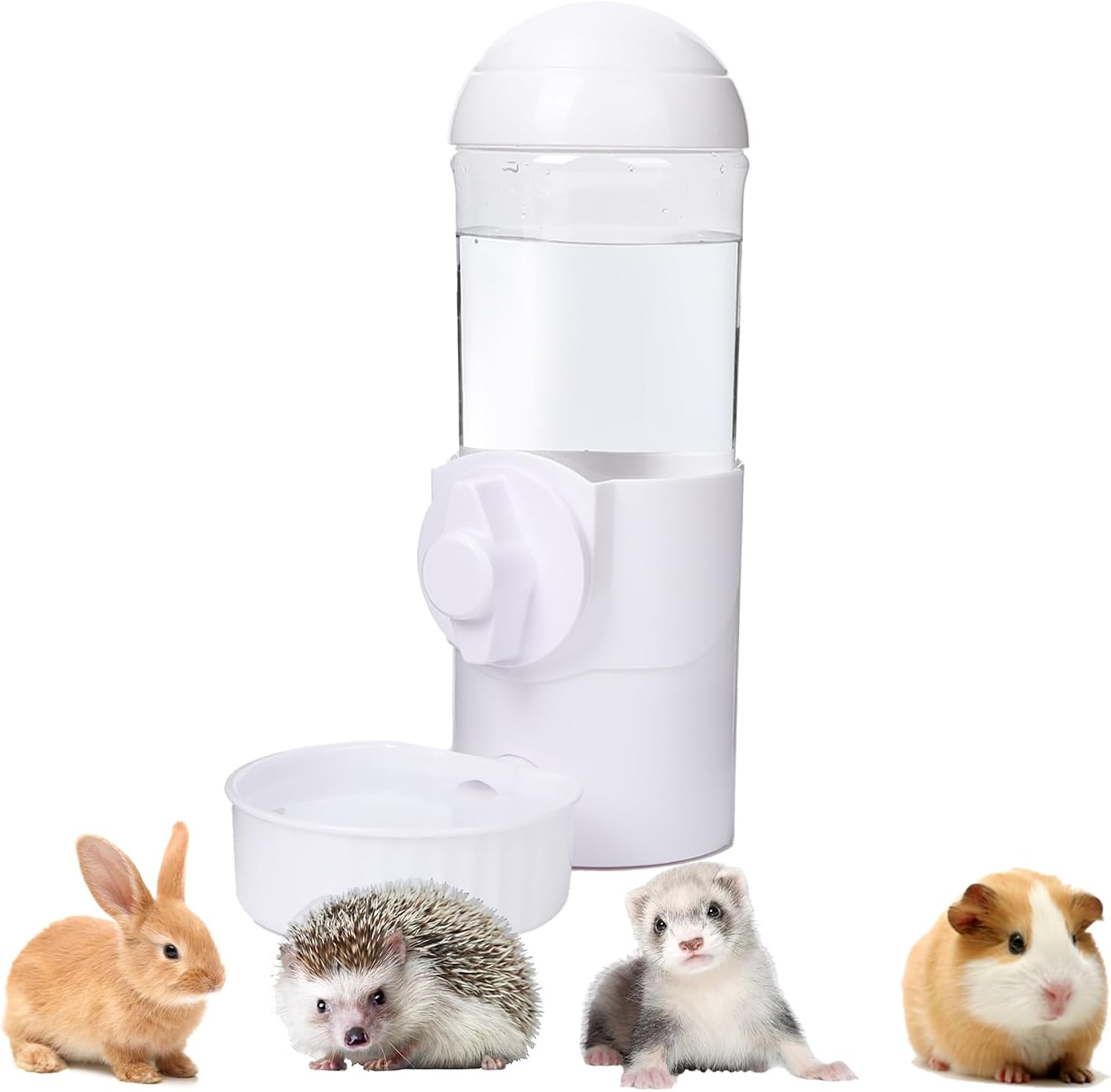 17oz Pet Water Bottle Auto Siphon Gravity Cage Hanging Pet Water Dispenser Pet Cage Anti-Overflow Water Dispenser for Small Dogs Removable Pet Water Bottle Water Container