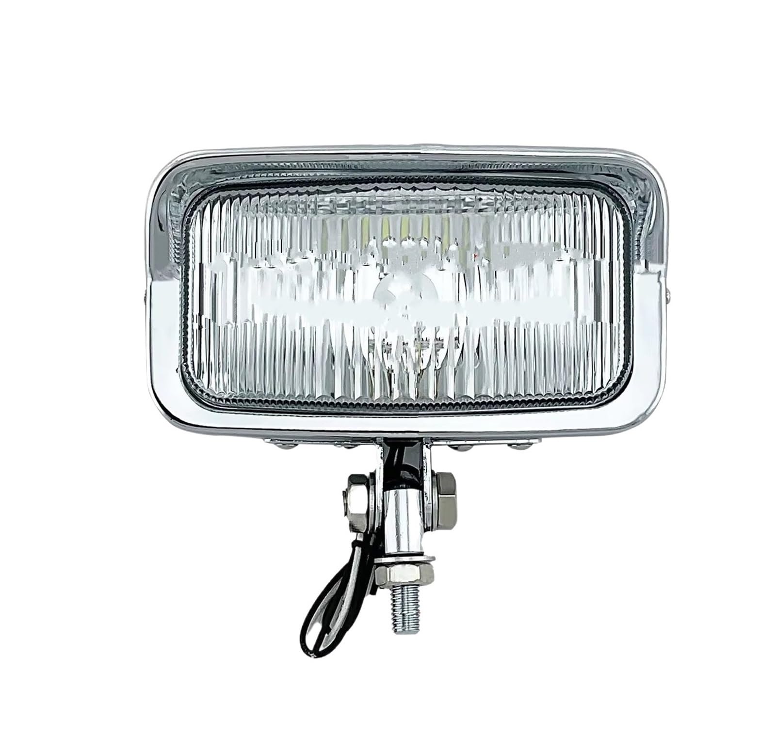 MESKEL Fari Anteriori Moto per Dixie Universale 6v 45W Moto Chrome Faro di Montaggio Lampada Rettangolare 39-2-1-06 | Chrome LED