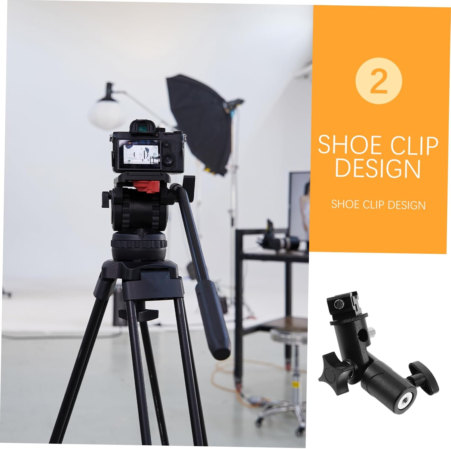 Flash Stand Umbrella Deck Mount Bracket e Type Flash Umbrella Stand for Camera 180° Rotation
