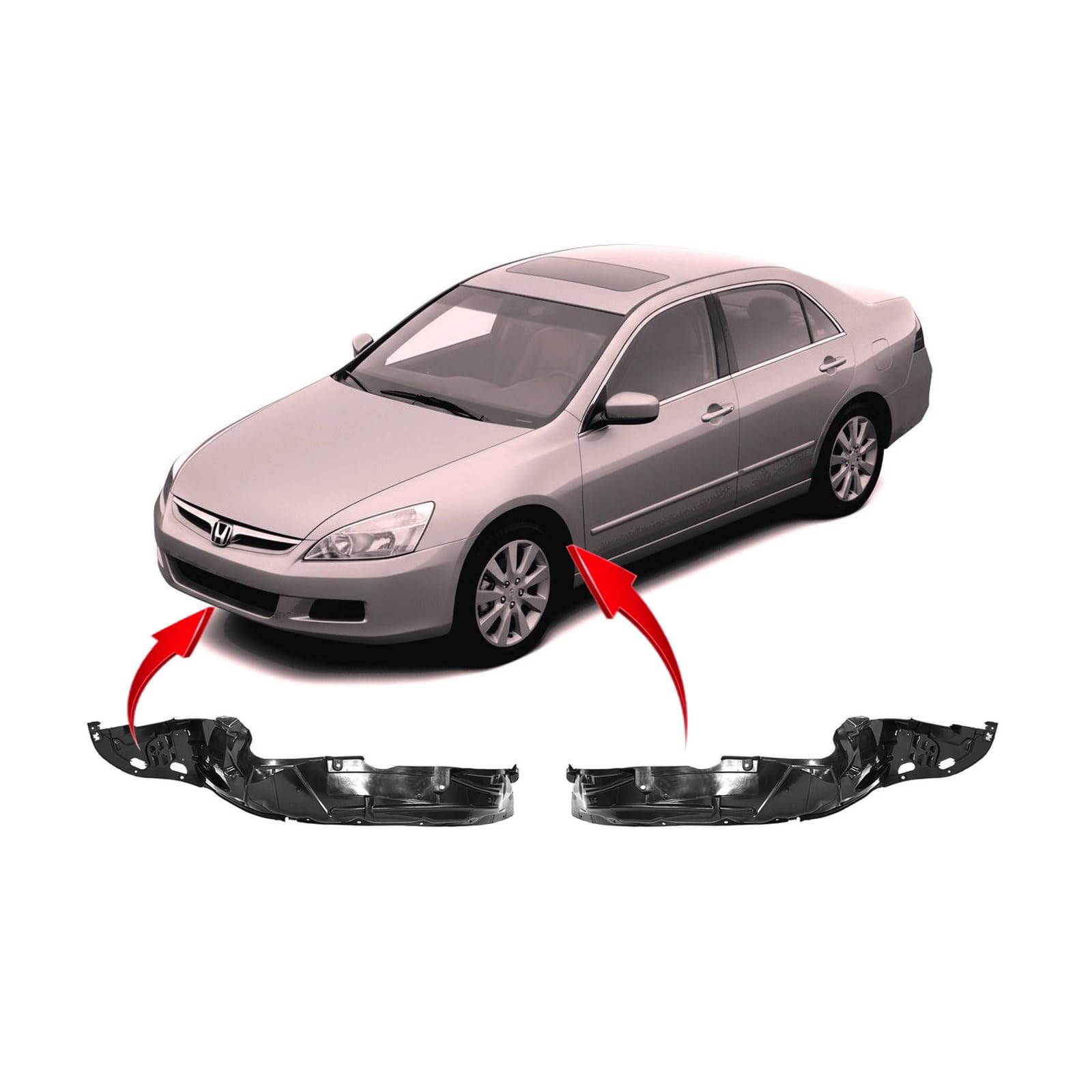Front Passenger Side Fender Liner With Clips For 1998-2002 Honda Accord