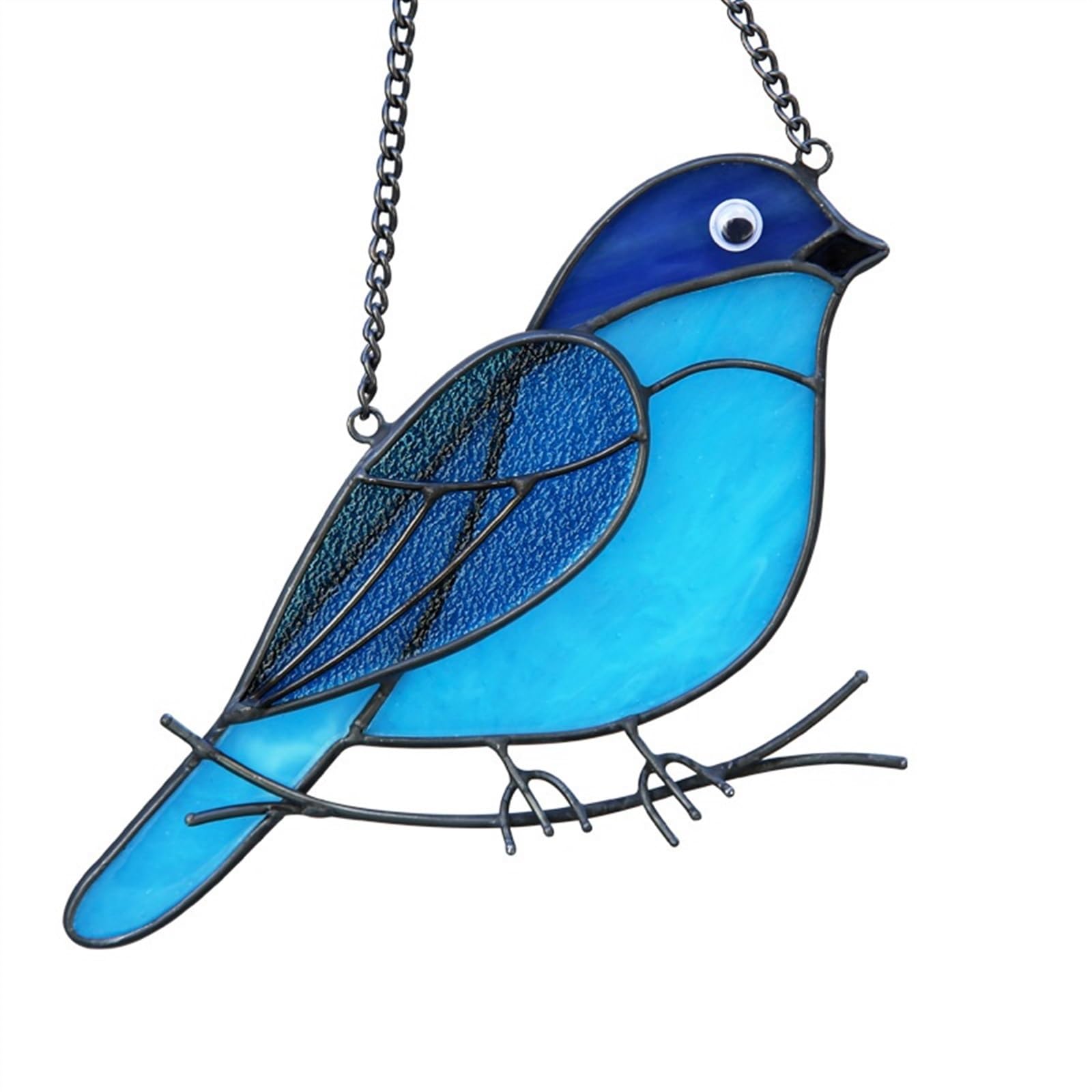 YLWX Stained Glass Bird On Branch Suncatchers Pendant Window Bird Animal Magpie Bird Sun Catcher Creative Hanging Decoration (Size : Crane bird)