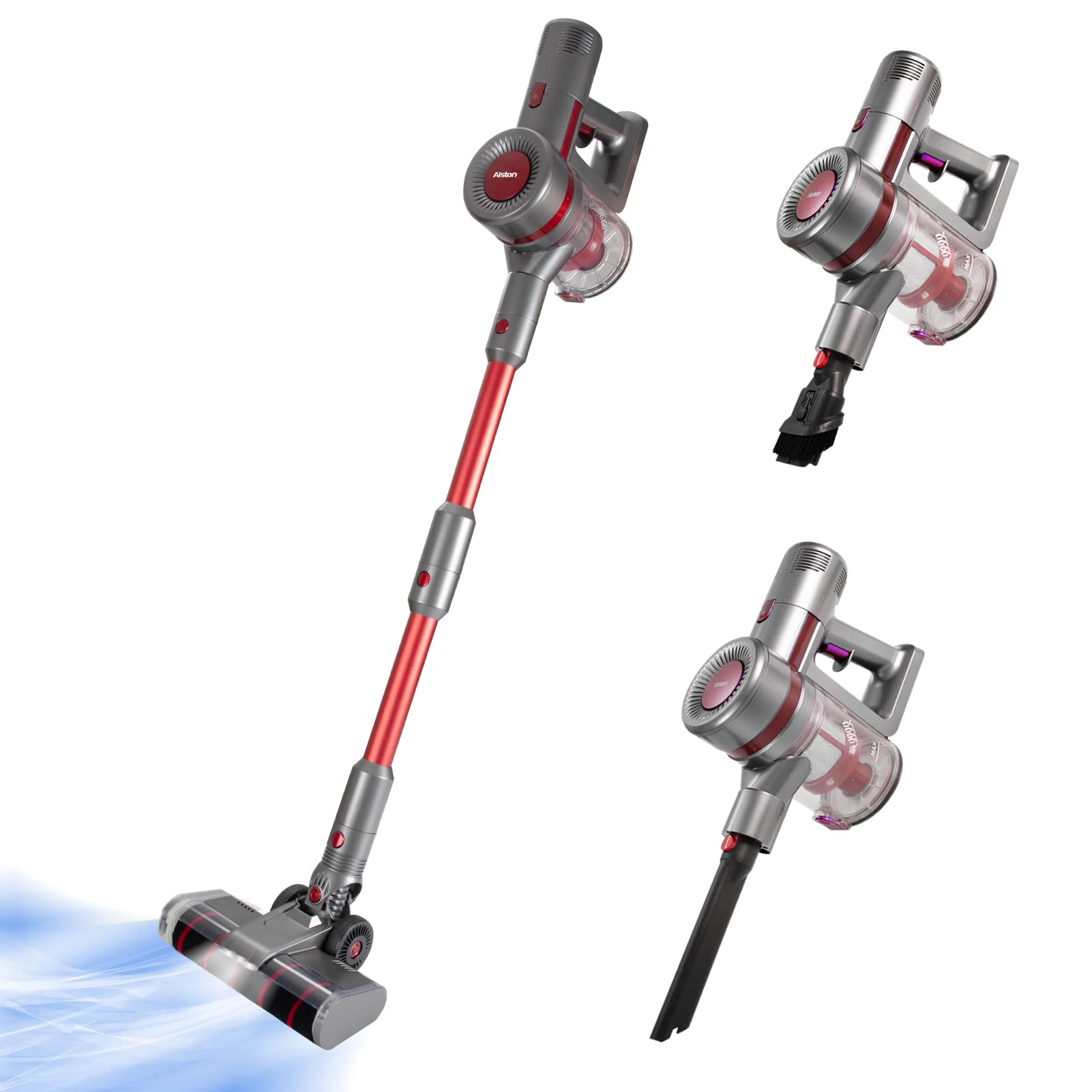 Photo 1 of Alston Cordless Vacuum Cleaner, 22kPA Powerful Wireless Stick Vacuum with 3 Adjustable Modes, Long Runtime, Lightweighted Design, Suitable for Hardwood Floors, Carpet, Tiles Rugs, Perfect For Pet Hair Red