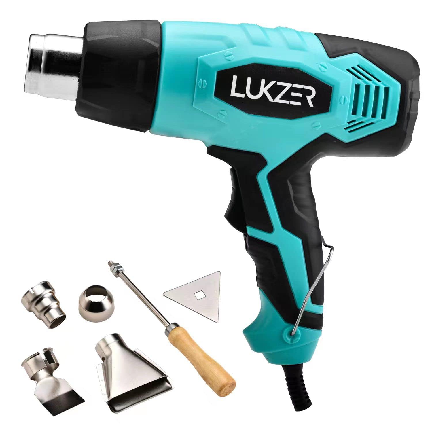 LUKZER 2000W Heat Gun - Professional Dual-Speed Tool Kit with 4 Nozzles, Variable Speed, Lightweight Design For PVC Shrinking, Wrapping, Plastic Molding, and Water Defrosting (B0D9M7MZYQ) Amazon Price History, Amazon Price Tracker