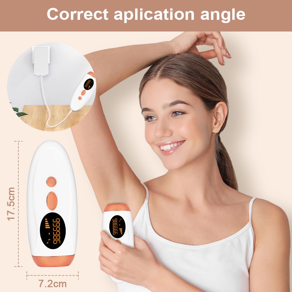 IPL Geräte Haarentfernung Laser, 999990 Lichtimpulse Laser Haarentfernung mit 5 Energiestufen, 570-1100NM Wellenlänge, für Damen/Herren, Gesich, Bikini, Körper, Beine, Achseln