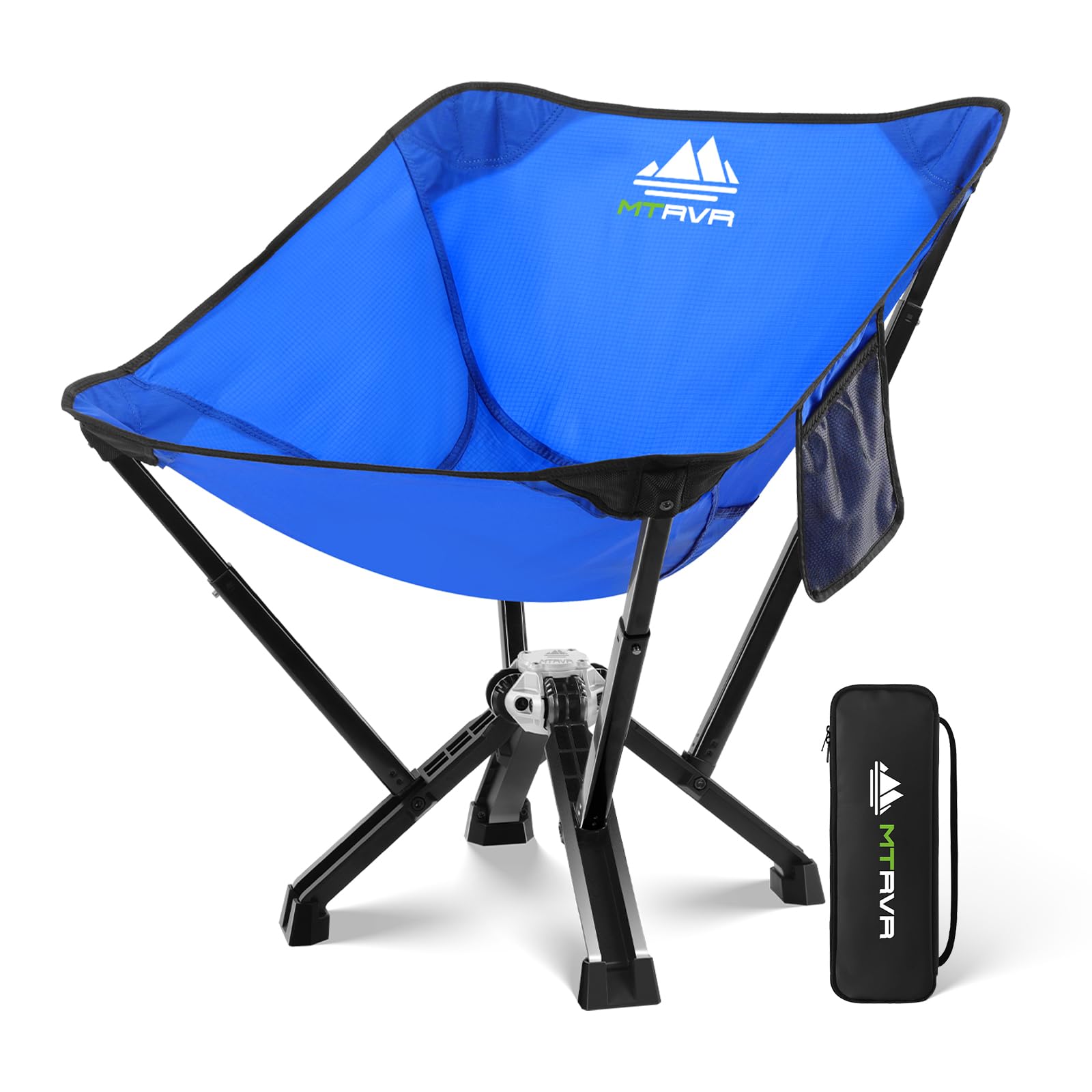 Folding Camping Chair Lightweight Outdoor Chair Heavy Duty 272 kg Capacity Portable Chairs with Pocket and for Hiking, Fishing,Travel, Outdoor Adventures (Classic Blue,A)