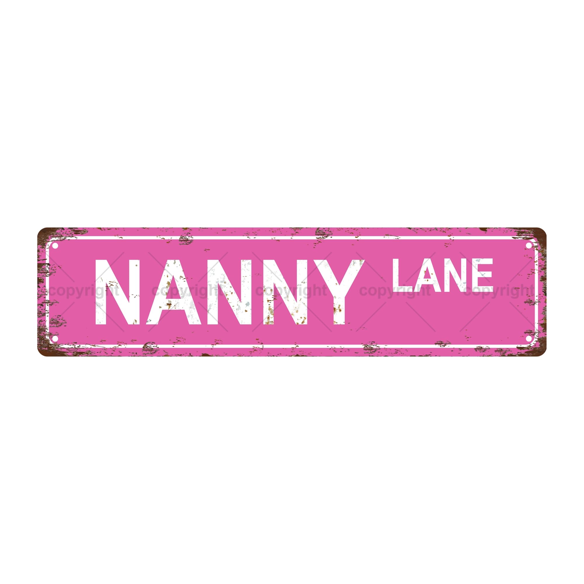 Nanny Lane Occupation Metal Tin Street Sign Bar Cafe Garage Cave Home Room Wall Bathroom Farmhouse Garden Porch Patio Decor,4x16 Inch
