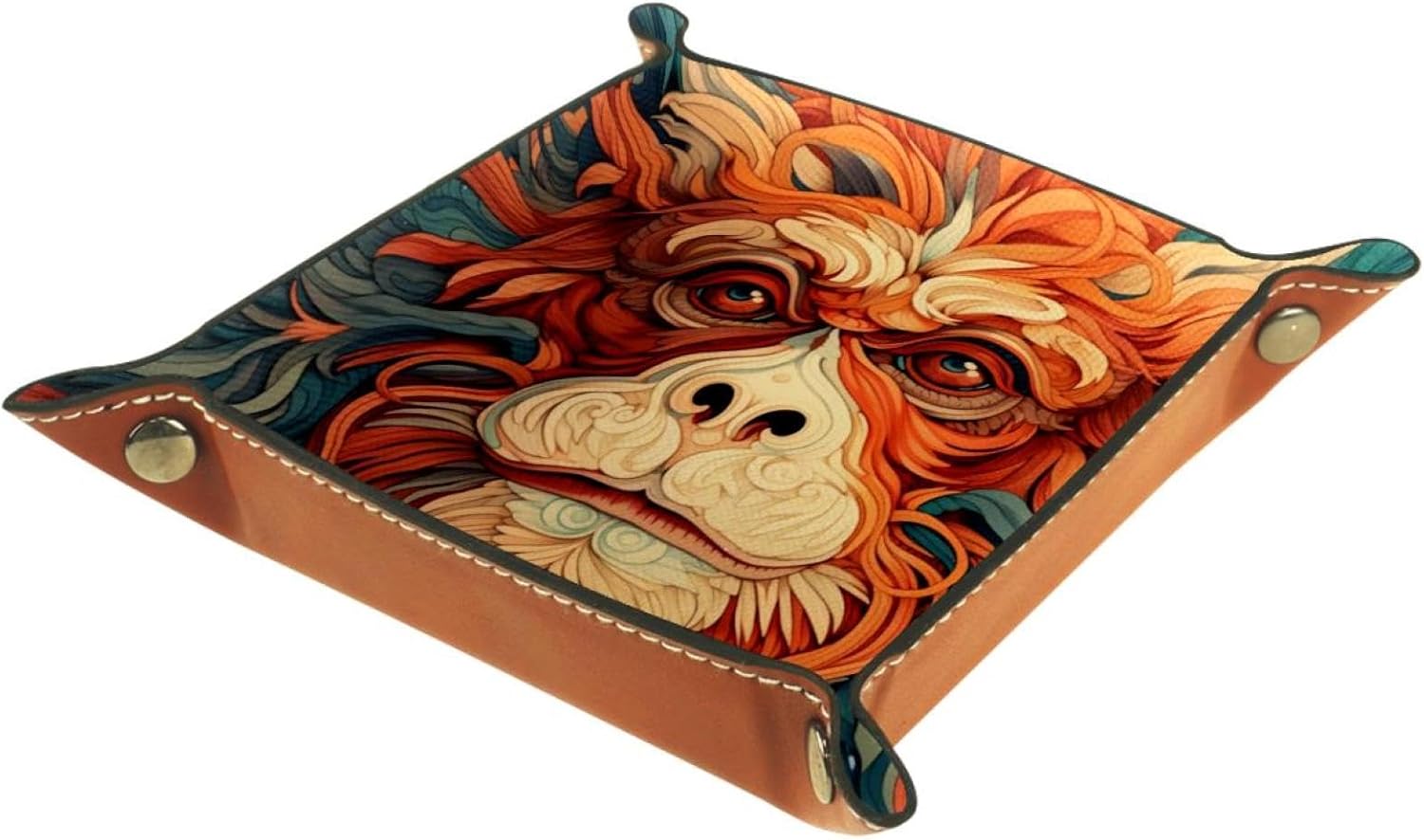 Printing Monkey R Microfiber Leather Dice Trays Folding for RPG DND Table Games, Leather Dice Holder Storage Box Portable Folding Rolling Dice Tray, 20.5x20.5cm image 2