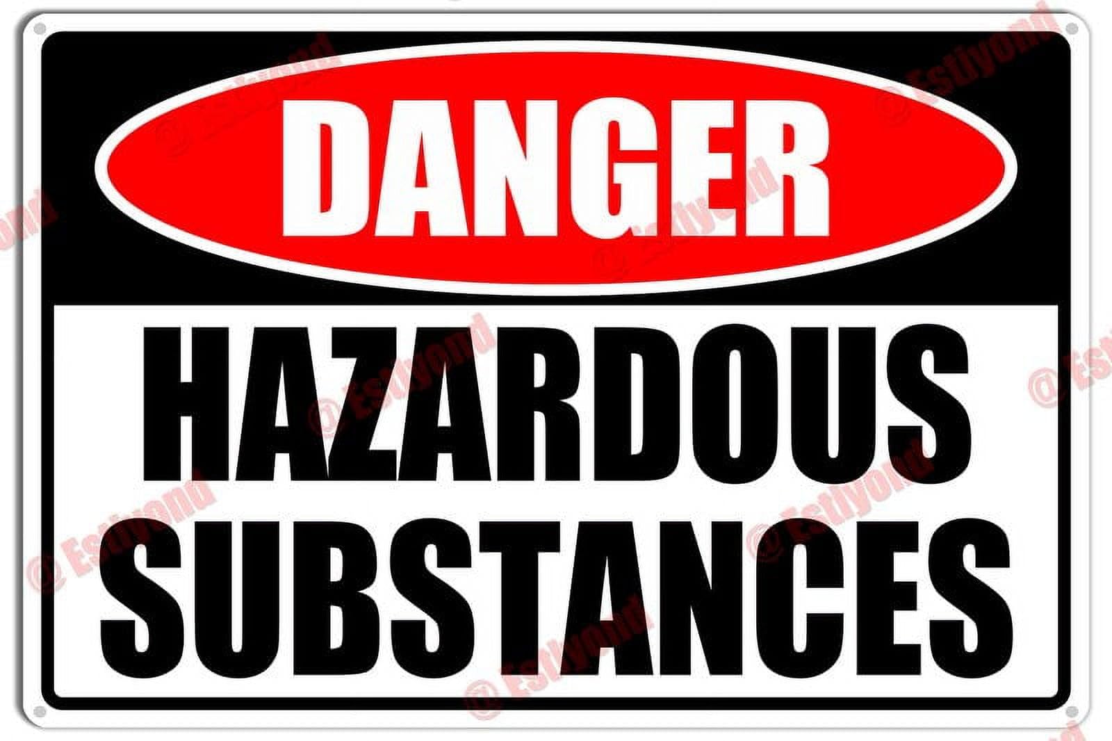 Hazardous Substances Caution Aluminum Metal Sign 8"x12" For Lab Staff, Facility Managers - Chemical Storage Zones